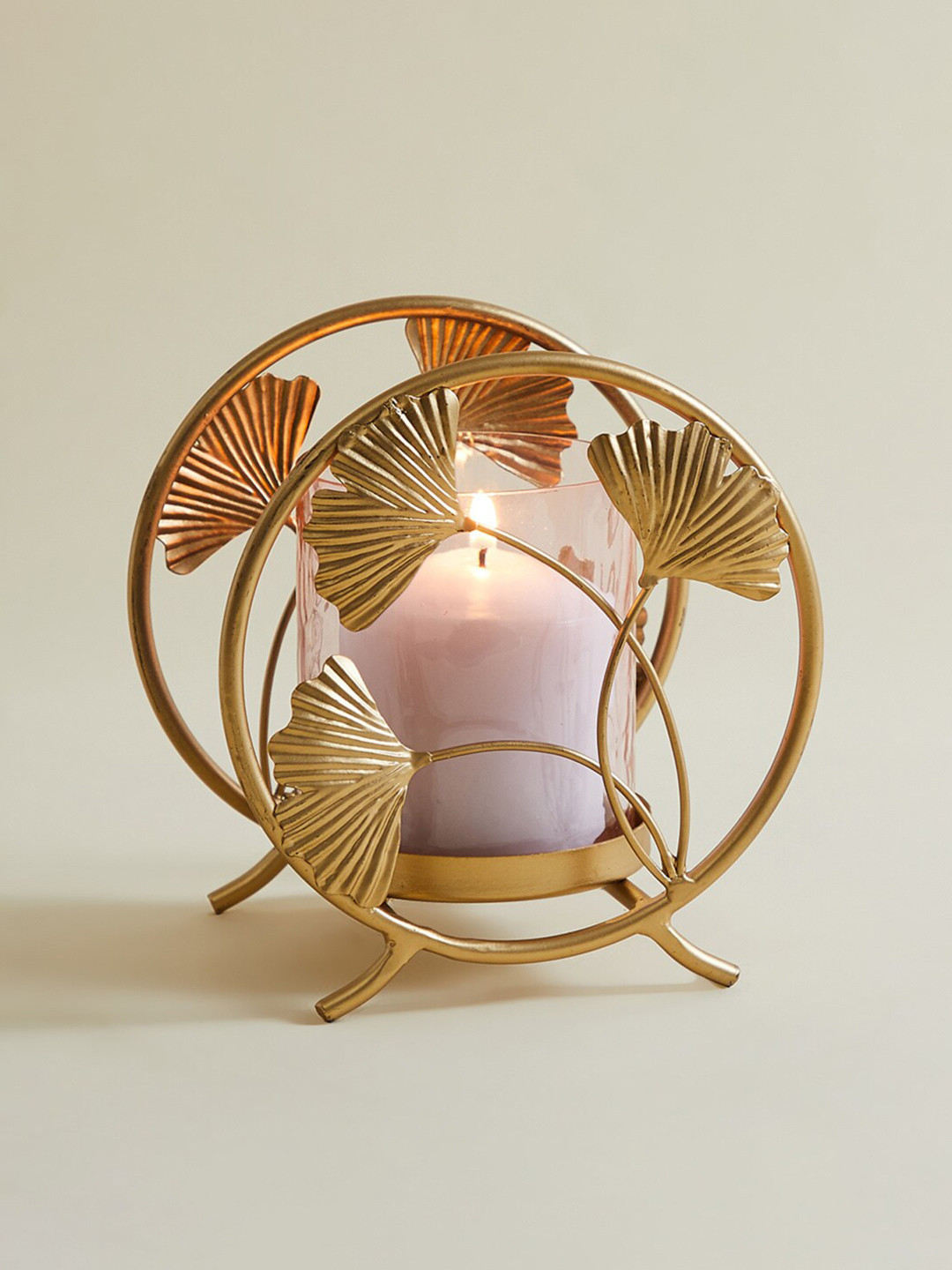 

Home Centre Adults Gold Toned Textured Candle Holder with Leaf Frame