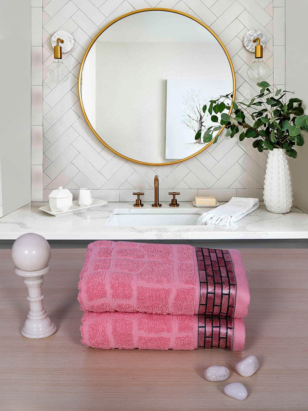 

RANGOLI Pack of 2 Purple Solid 600 GSM Pure Cotton Bath Towels