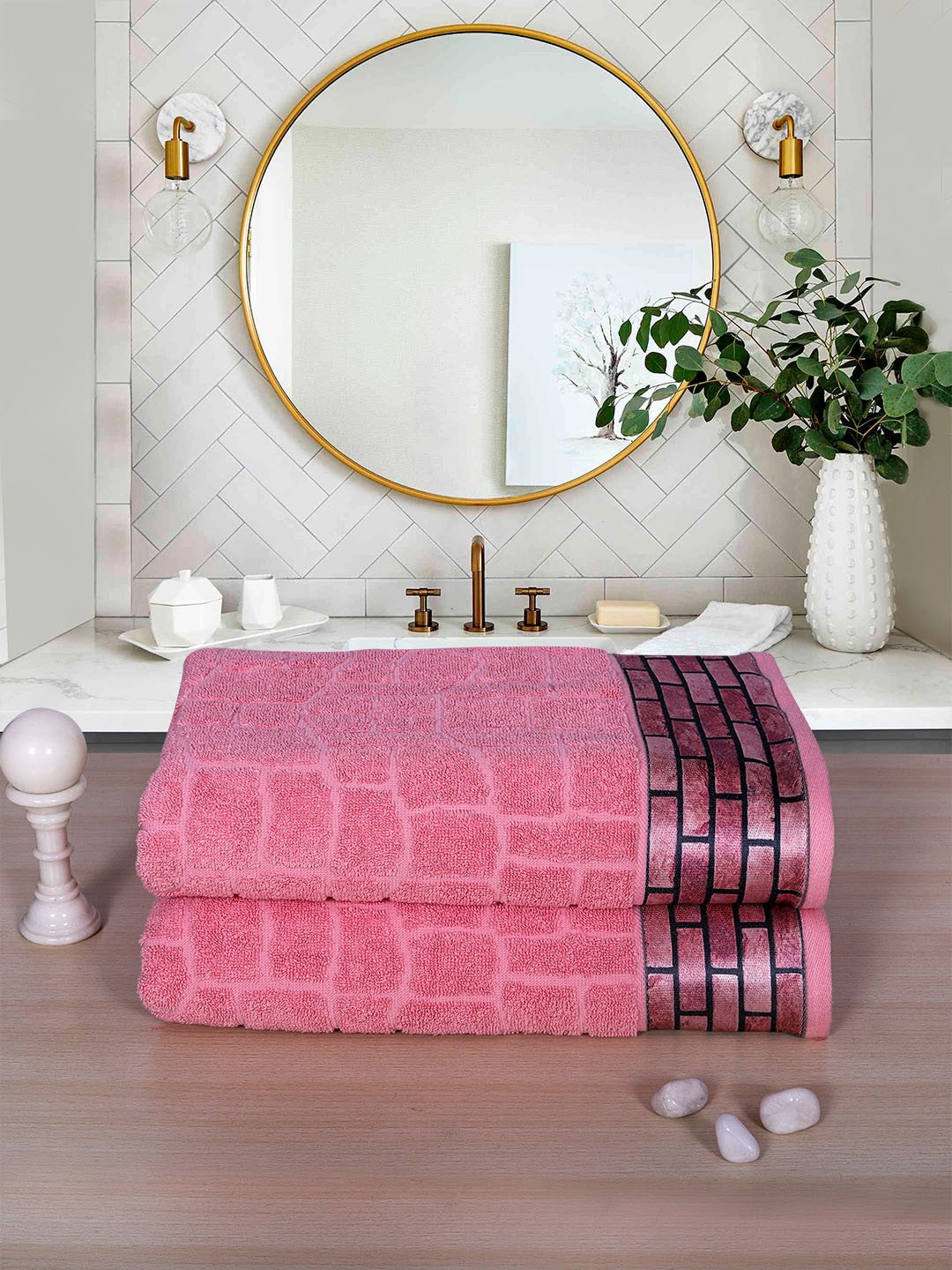 

RANGOLI Set Of 2 Solid Cotton Purple Towels
