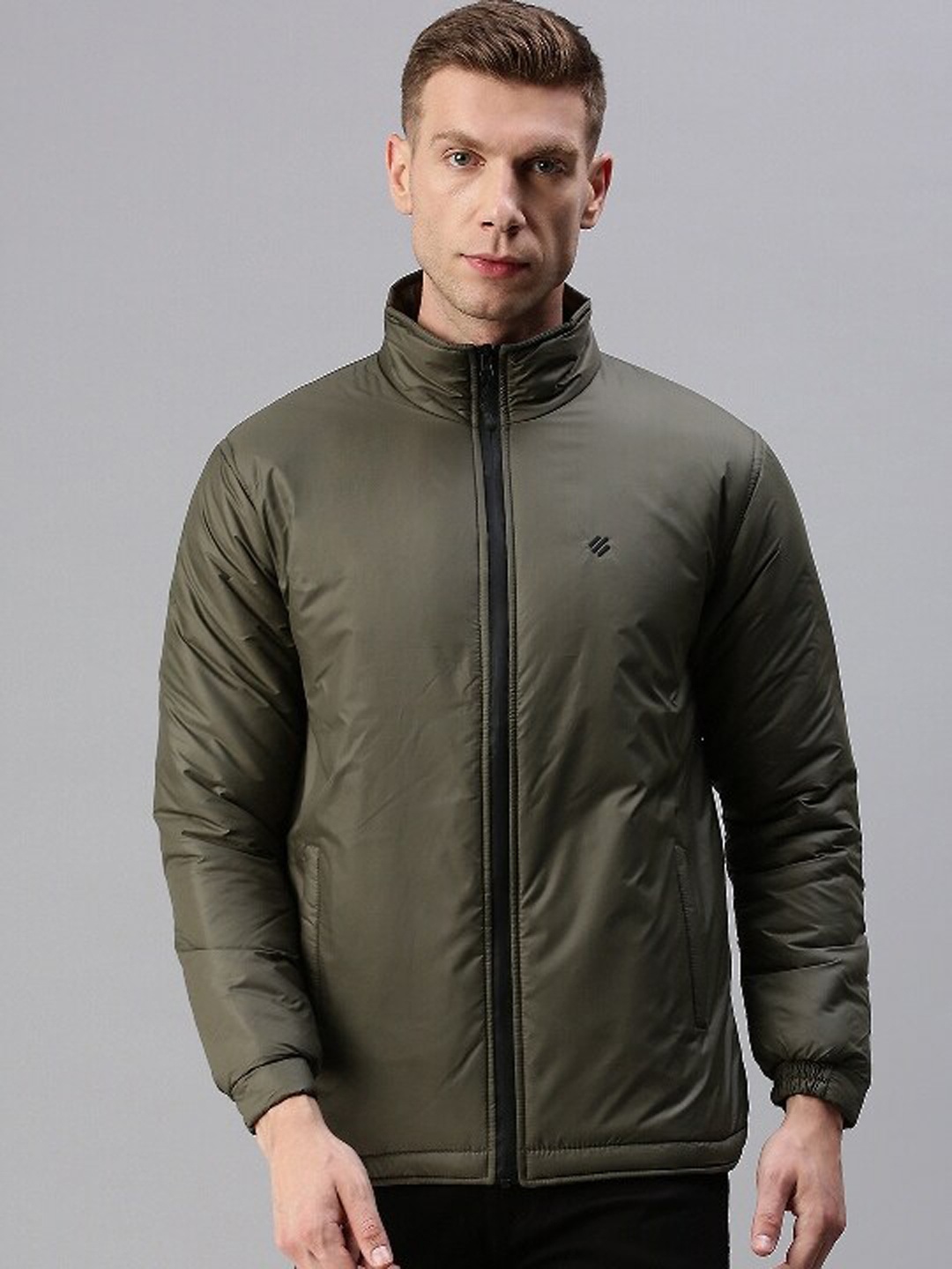 

ONN Men Olive Green Bomber Jacket