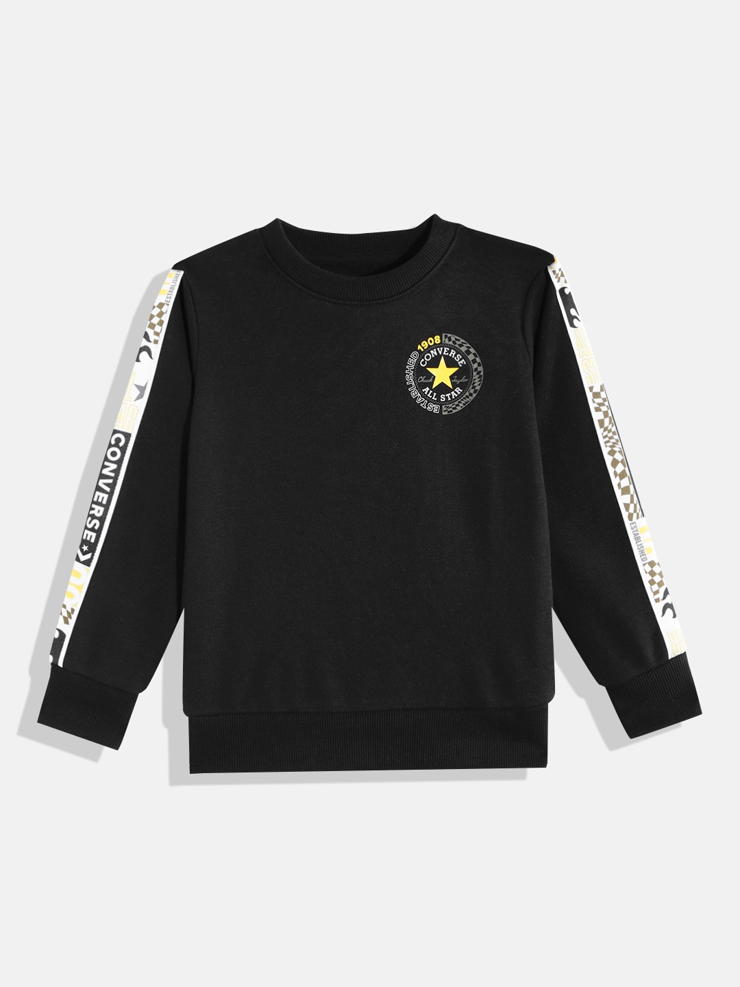 

Converse Boys Black Solid Round Neck Sweatshirt