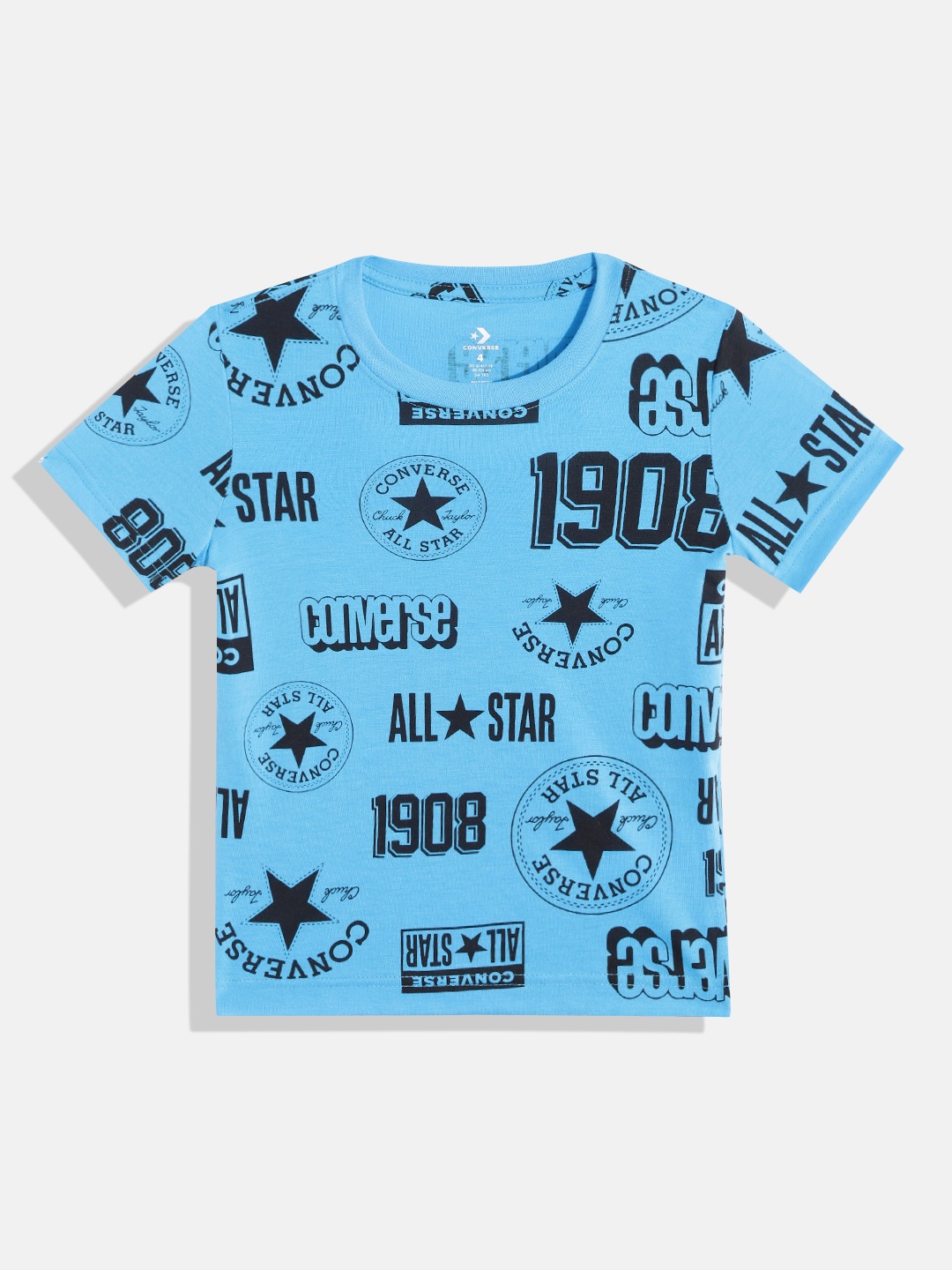 

Converse Boys Blue & Black Typography Printed T-shirt