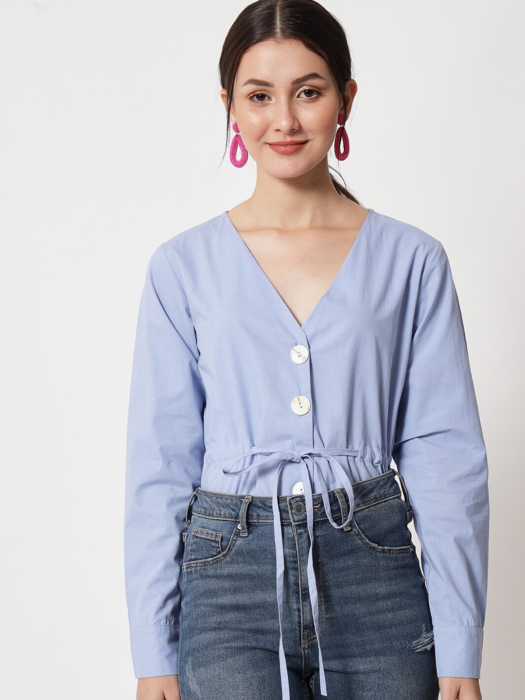 

VANCA ECO Blue Peplum Top