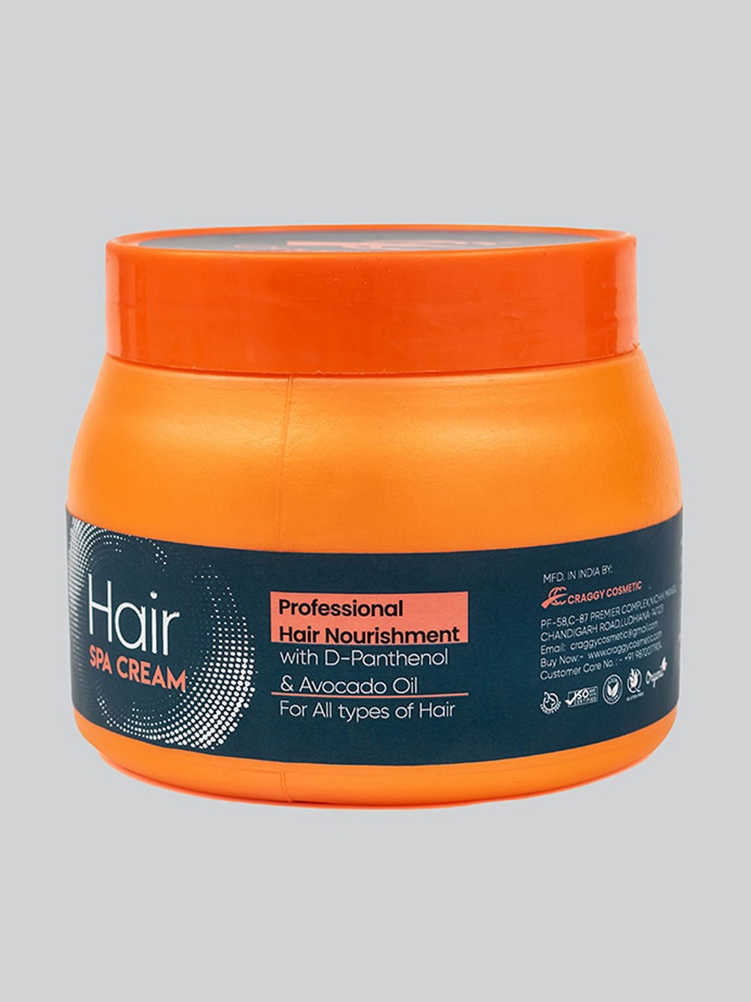 

Craggy Cosmetic Professional Hair Nourishment Spa Cream with Avocado Oil - 500 g, Orange