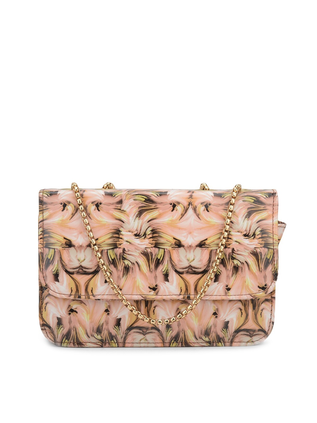 

Gaura Pakhi Pink Printed PU Structured Handheld Bag