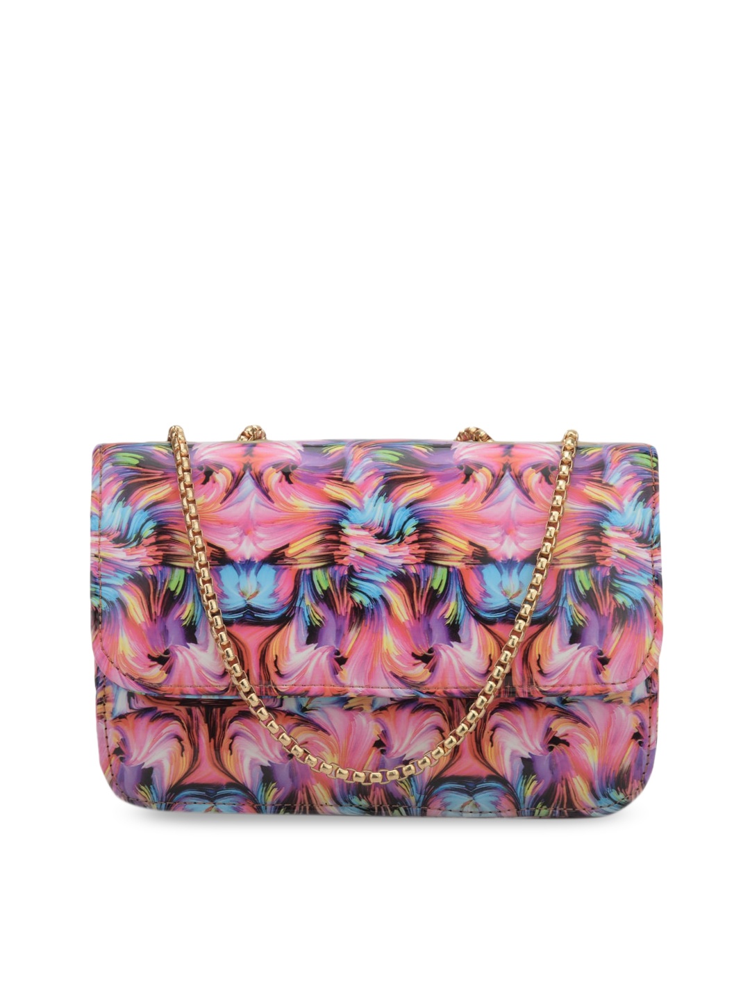 

gaura pakhi Purple Floral PU Bucket Sling Bag