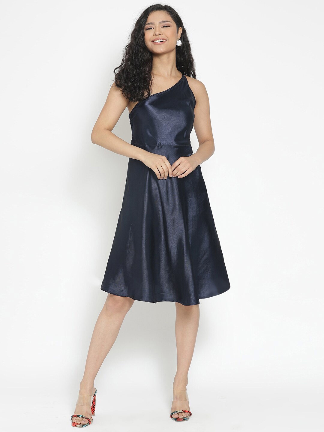 

MARC LOUIS Blue Satin Dress