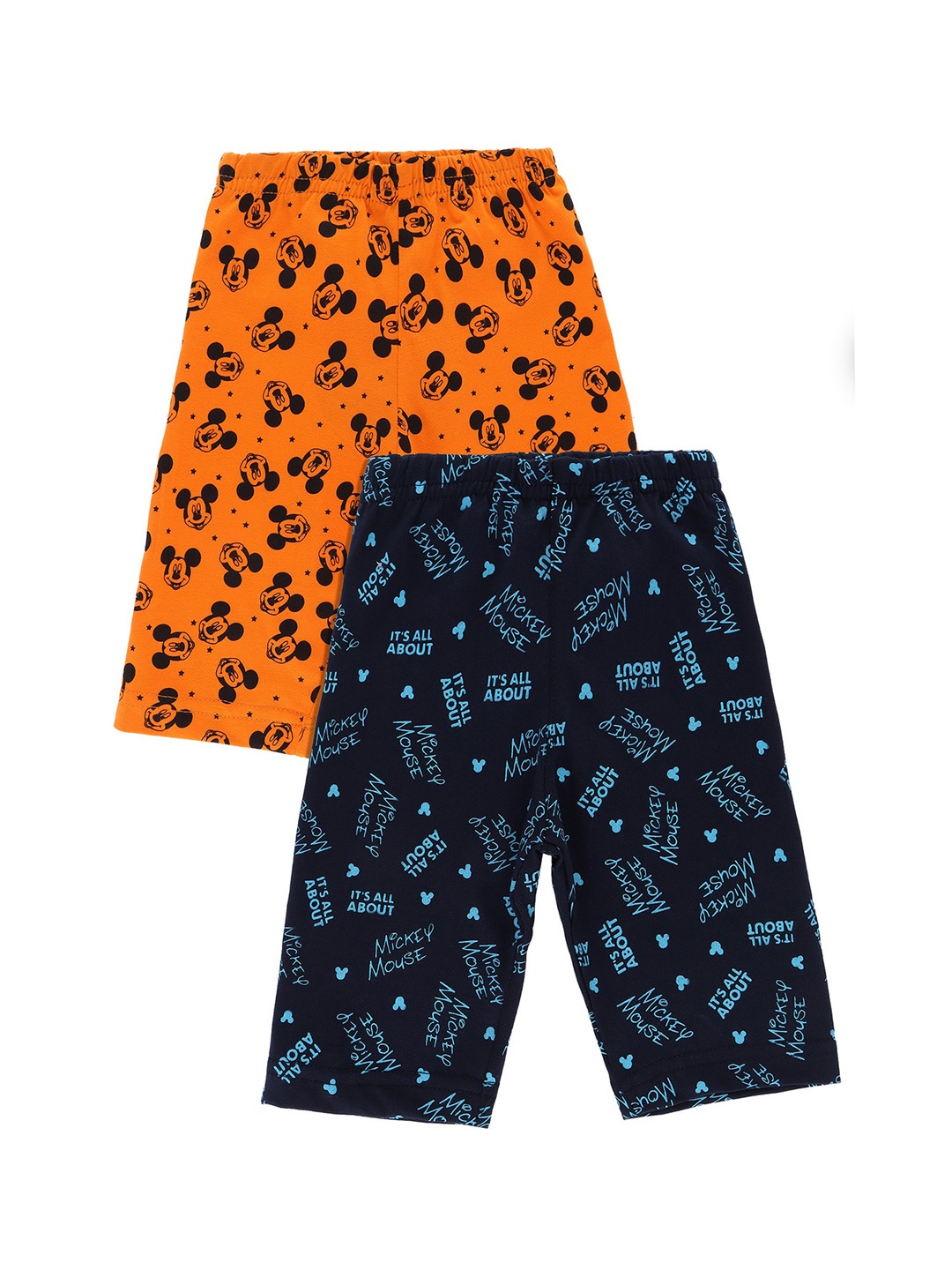 

Bodycare Kids Pack Of 2 Mickey & Friends Printed Cotton Shorts, Orange