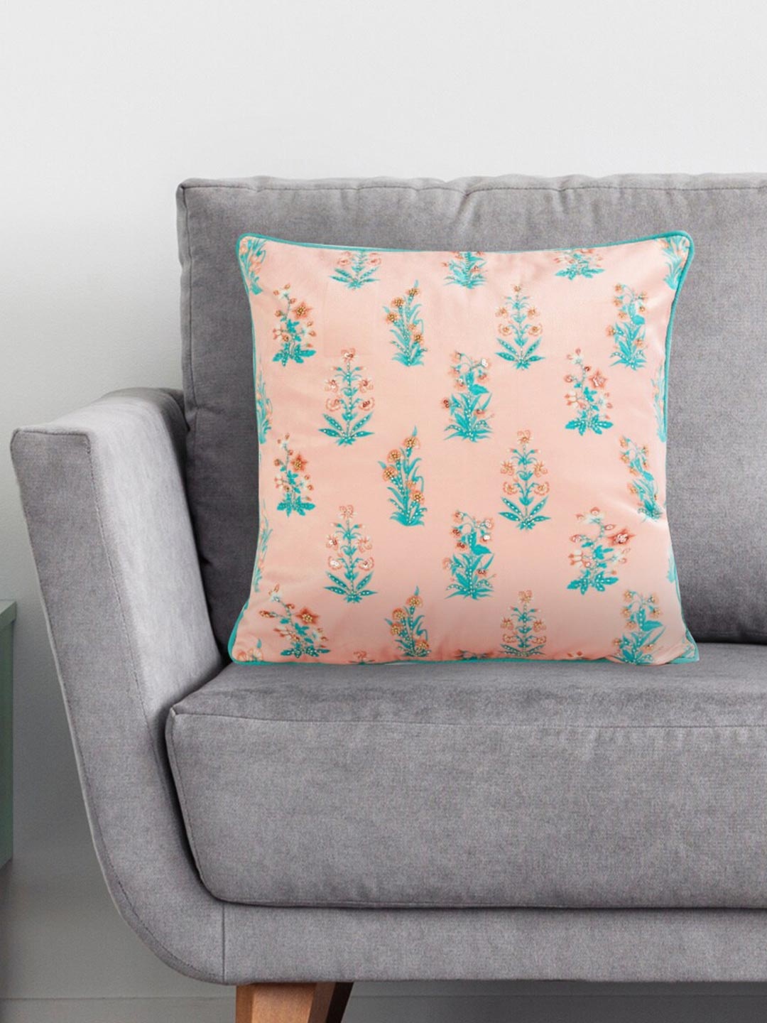 

Home Centre Pink & Blue Floral Square Cushion Covers