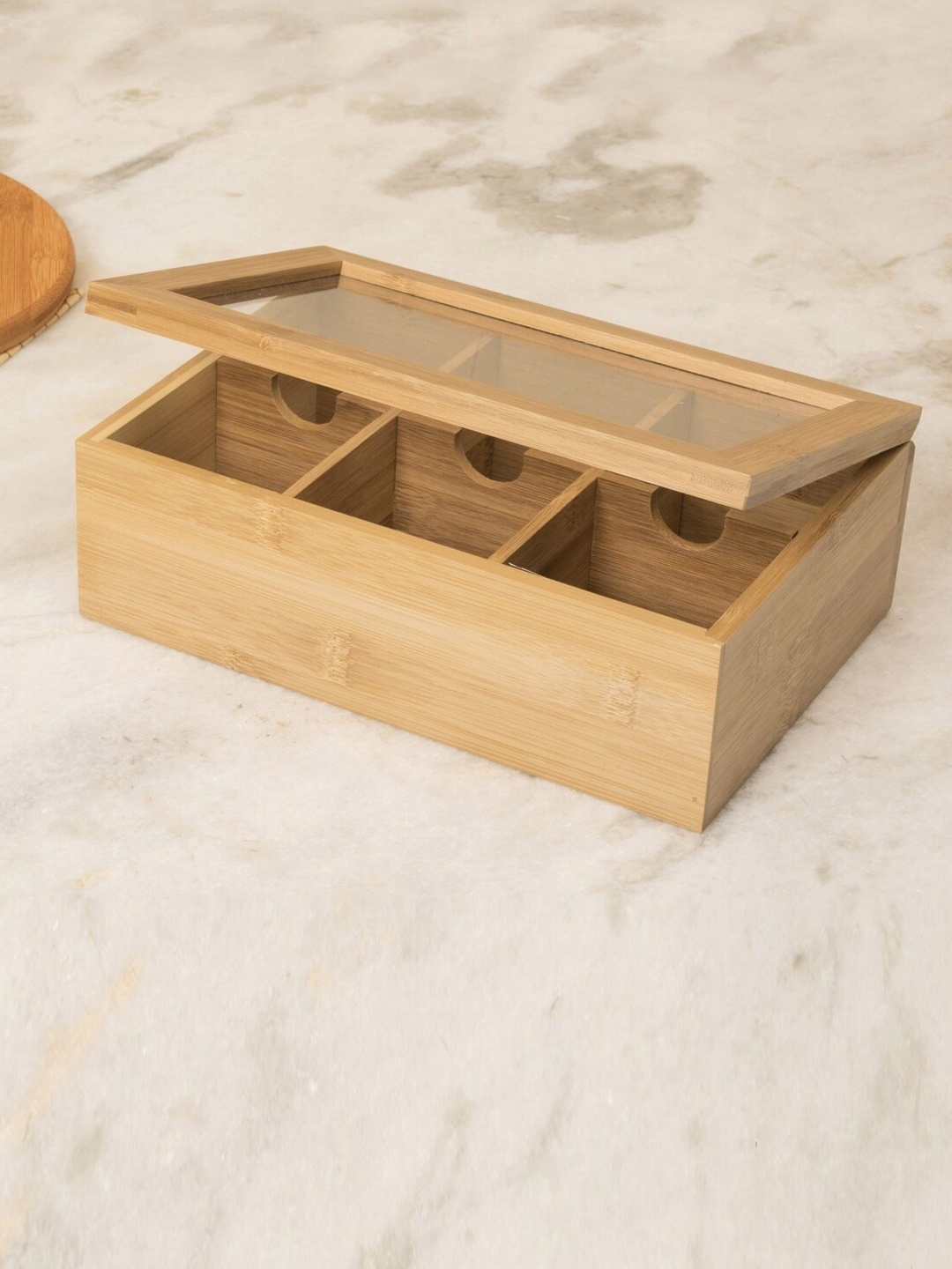 

Home Centre Brown Solid Bamboo Tea Bag Kitchen Storage
