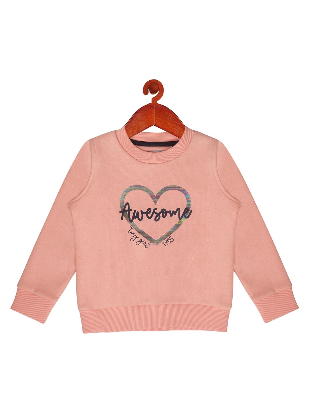 

Tiny Girl Girls Peach-Coloured Printed Sweatshirt
