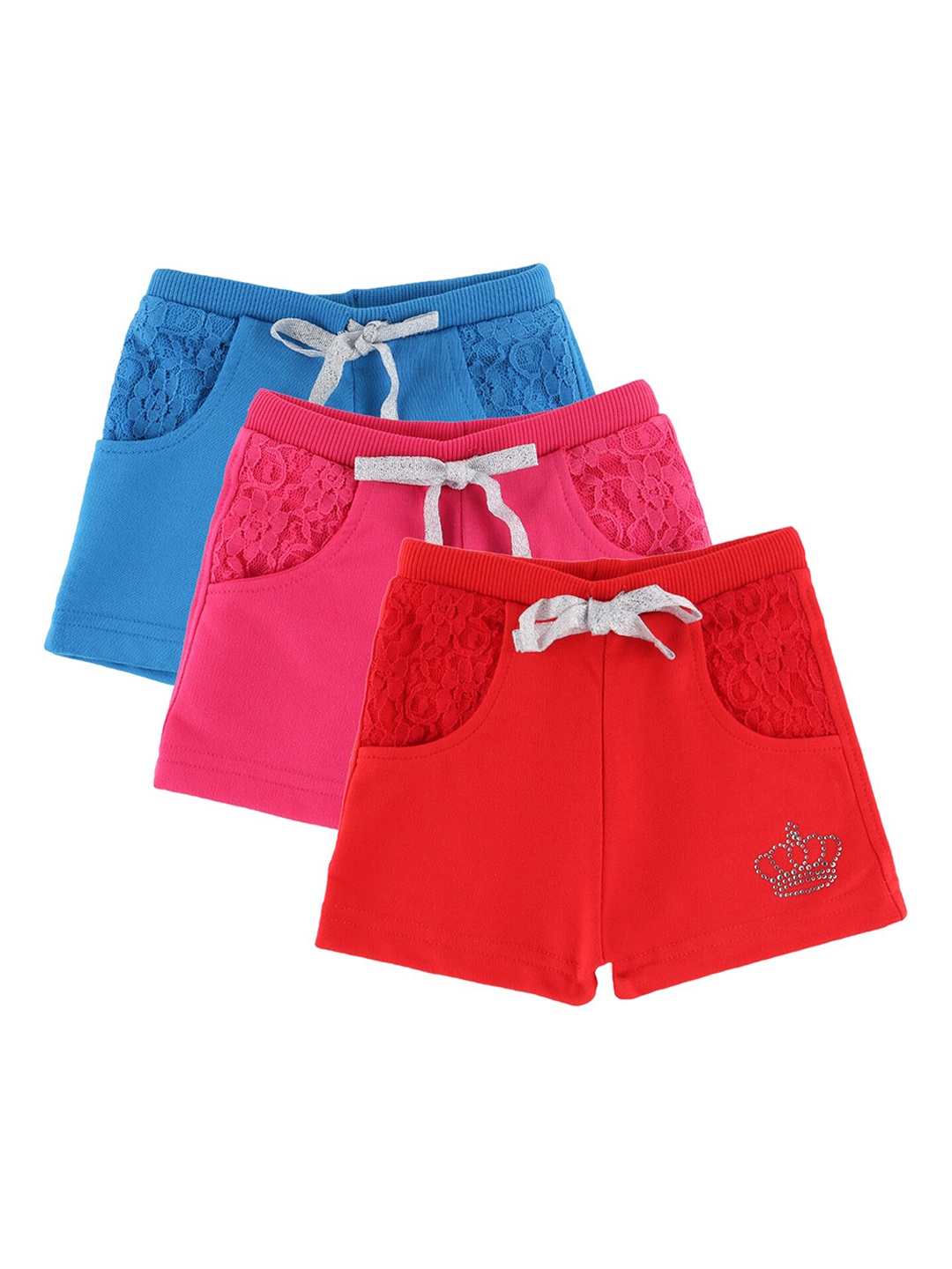 

Bodycare Kids Girls Pack of 3 Cotton Shorts, Blue