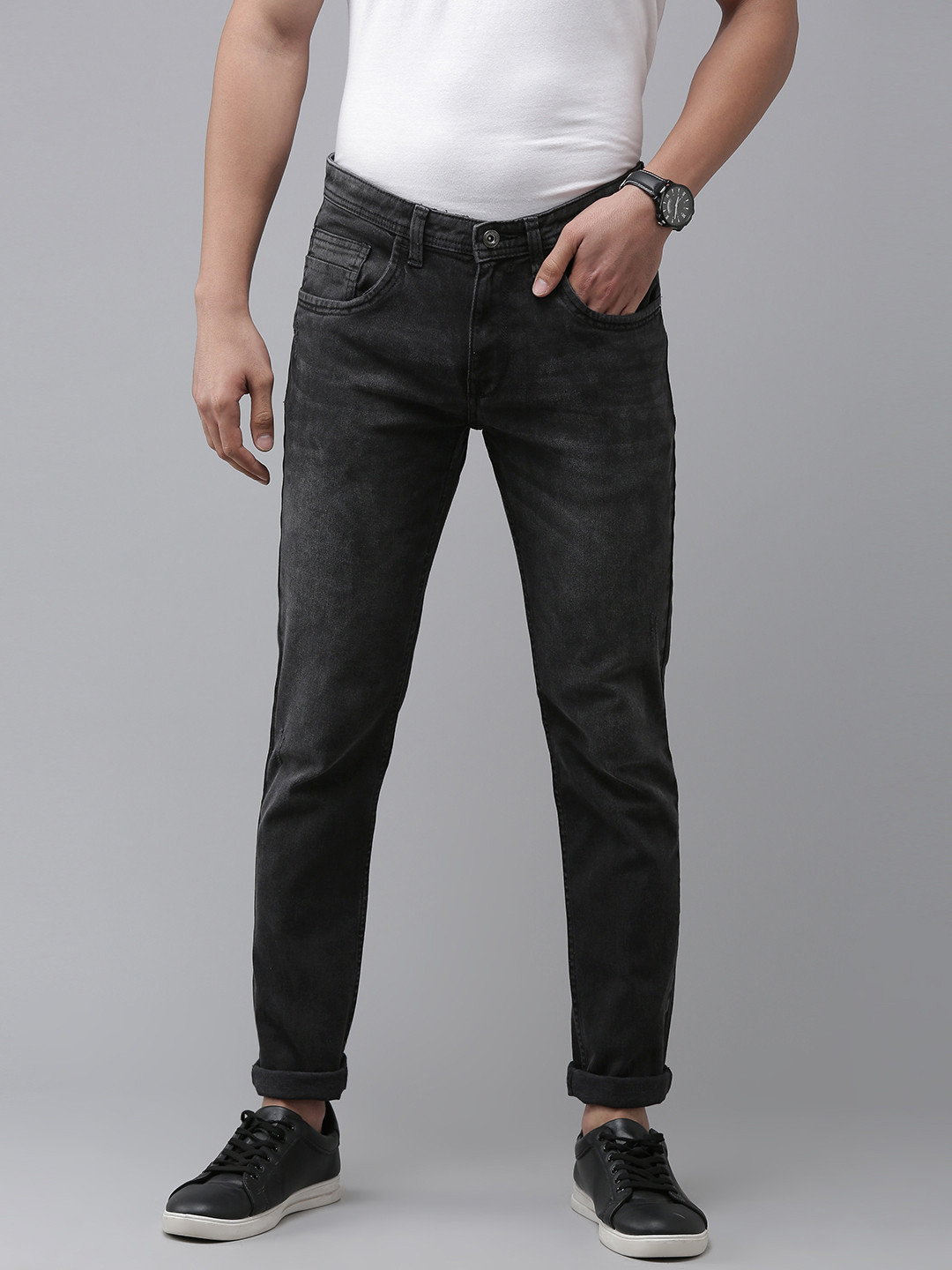 

VAN HEUSEN DENIM LABS Men Navy Blue Super Skinny Fit Stretchable Jeans