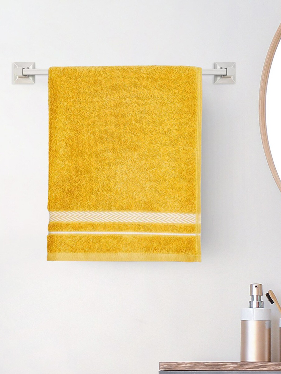 

Home Centre Colour Connect-Essence Yellow Textured Cotton Hand Towel