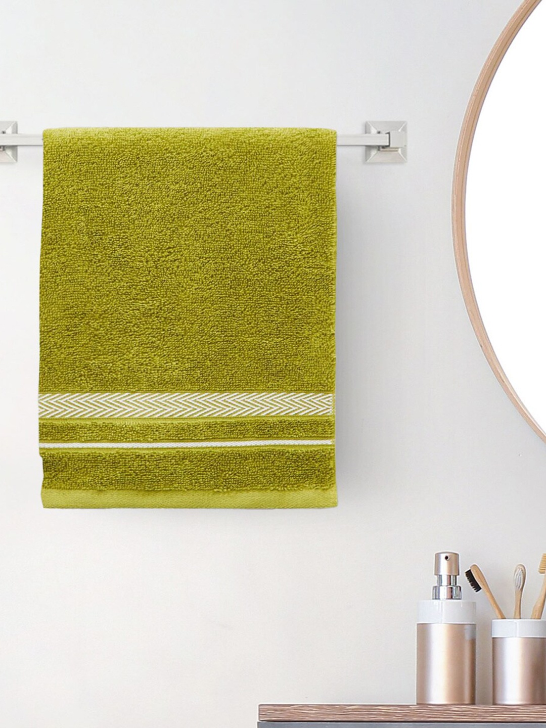 

Home Centre Colour Connect-Essence Green Textured Cotton Hand Towel