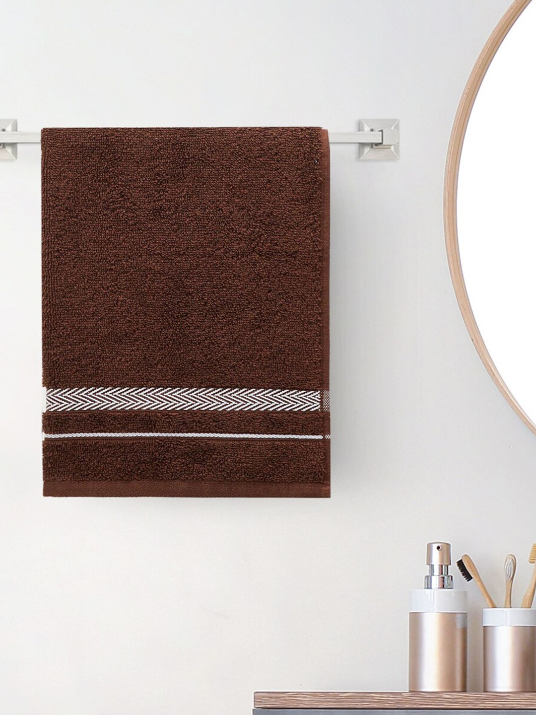 

Home Centre Colour Connect-Essence Brown Textured Cotton Hand Towel