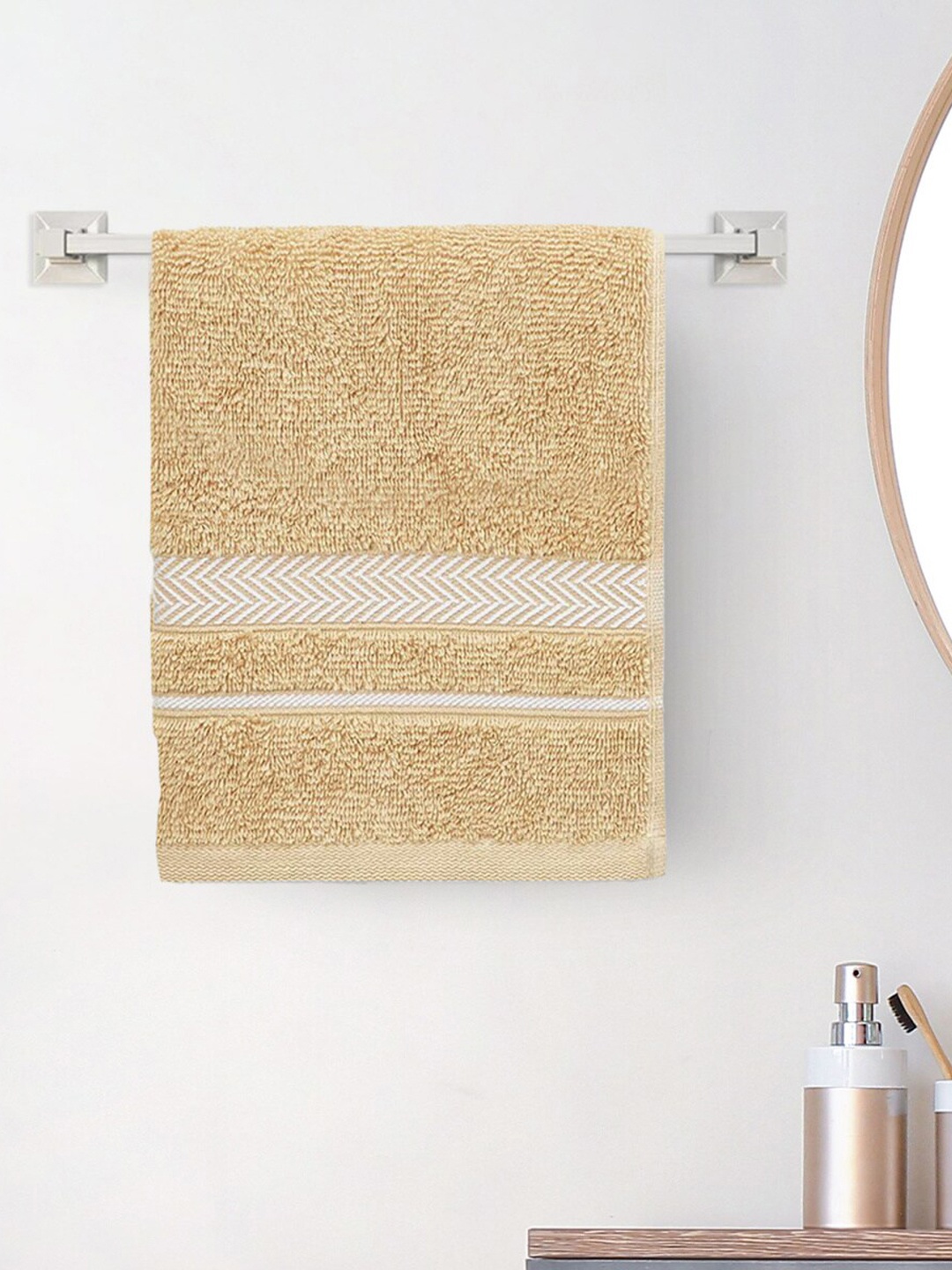

Home Centre Colour Connect-Essence Beige Textured Cotton Hand Towel