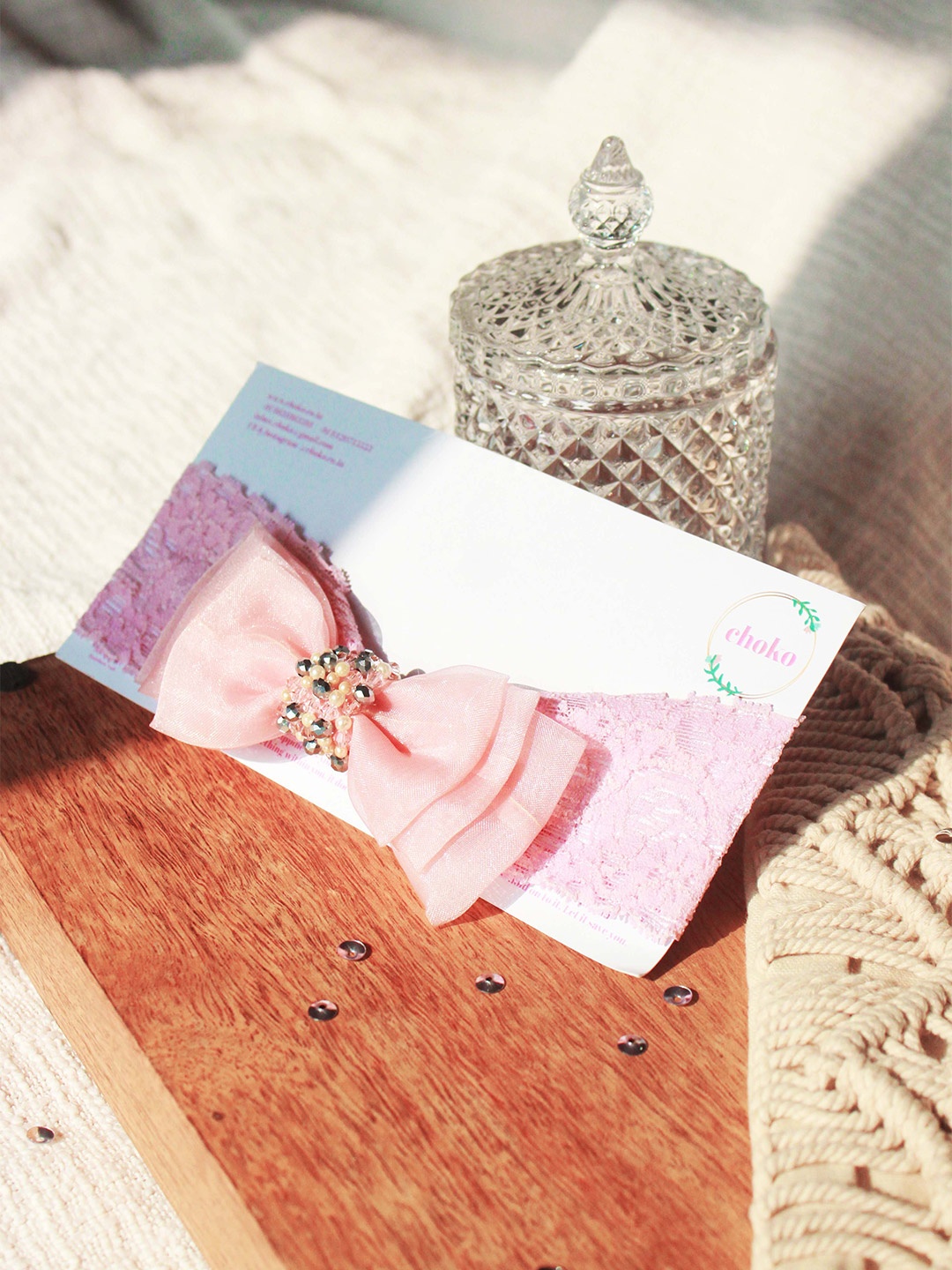 

Choko Girls Peach-Coloured Lace Hairband