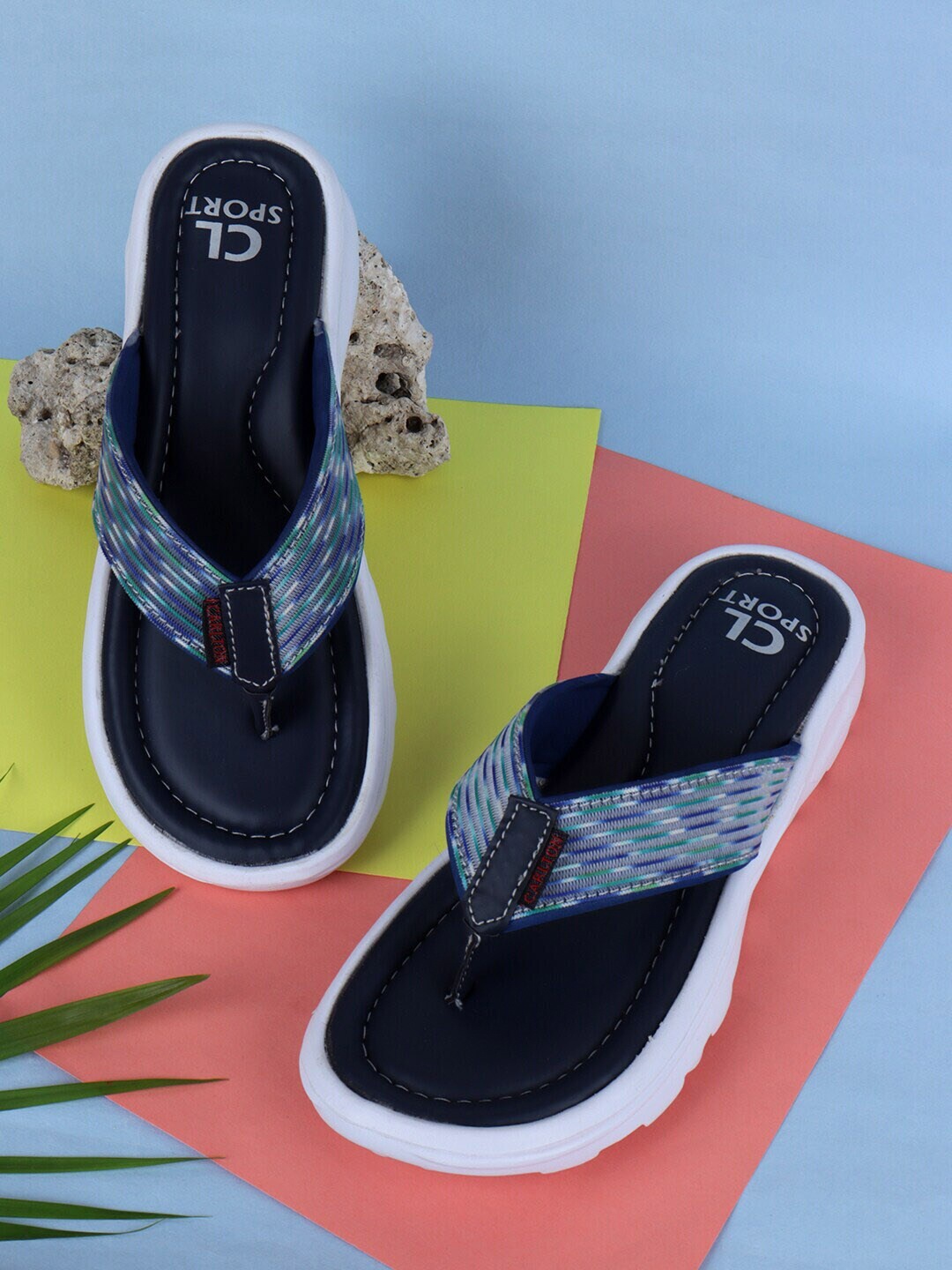 

Carlton London sports Women Navy Blue Thong Flip-Flops