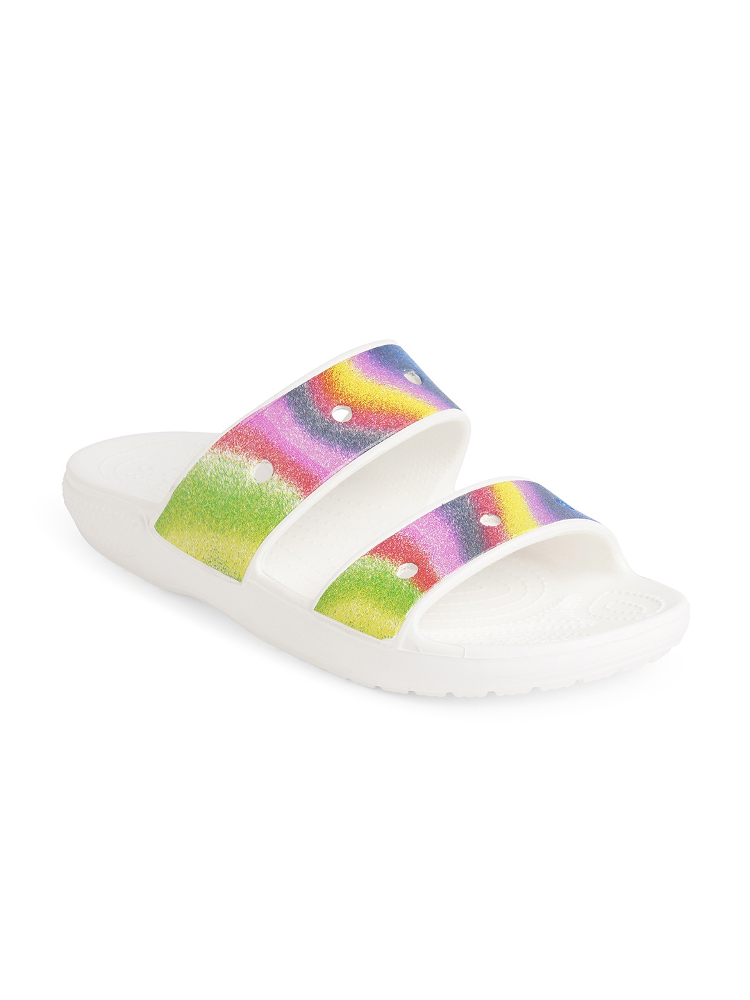 

Crocs Unisex White & Green Comfort Sandals