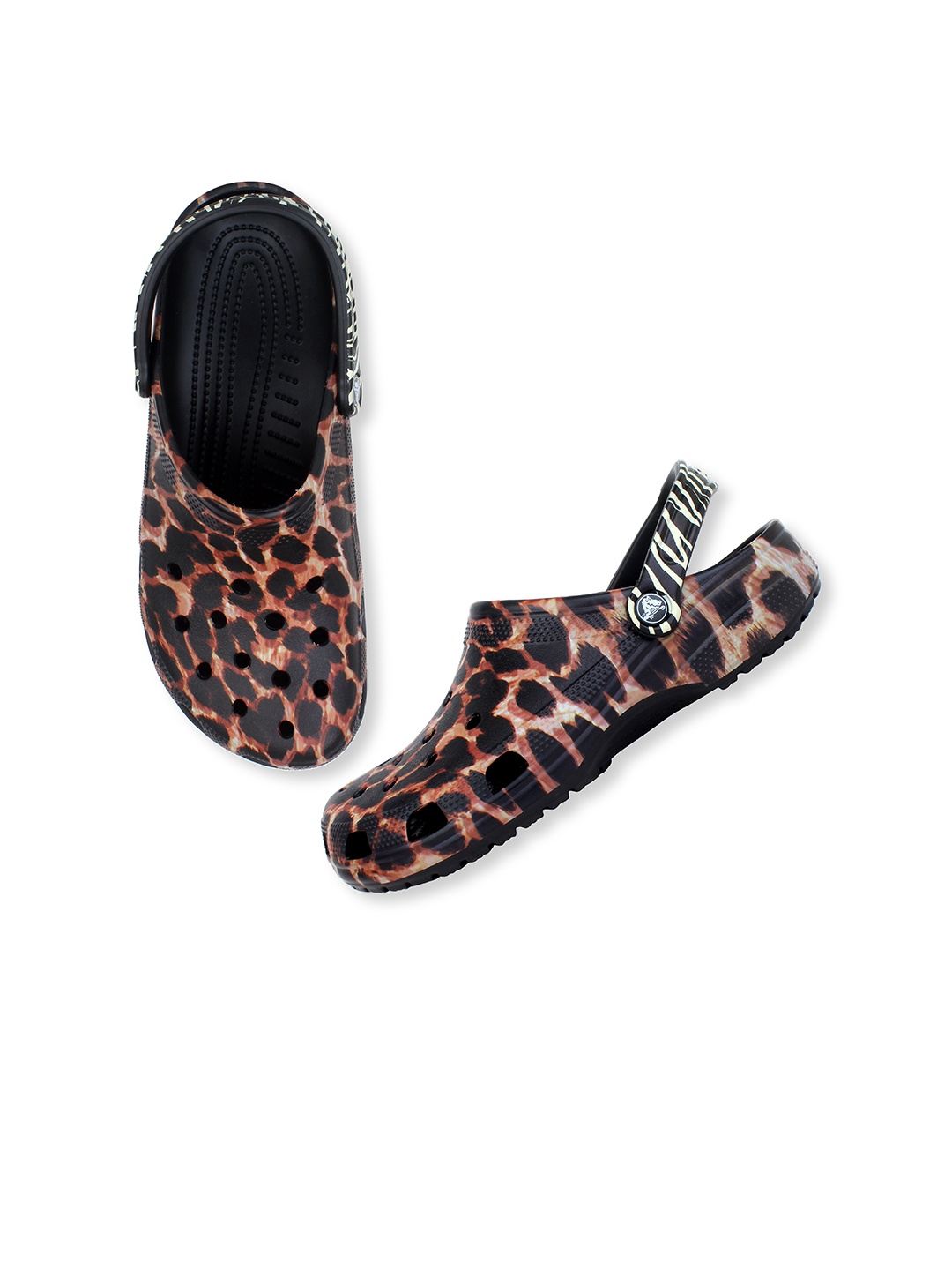 

Crocs Unisex Black & Brown Printed Croslite Clogs