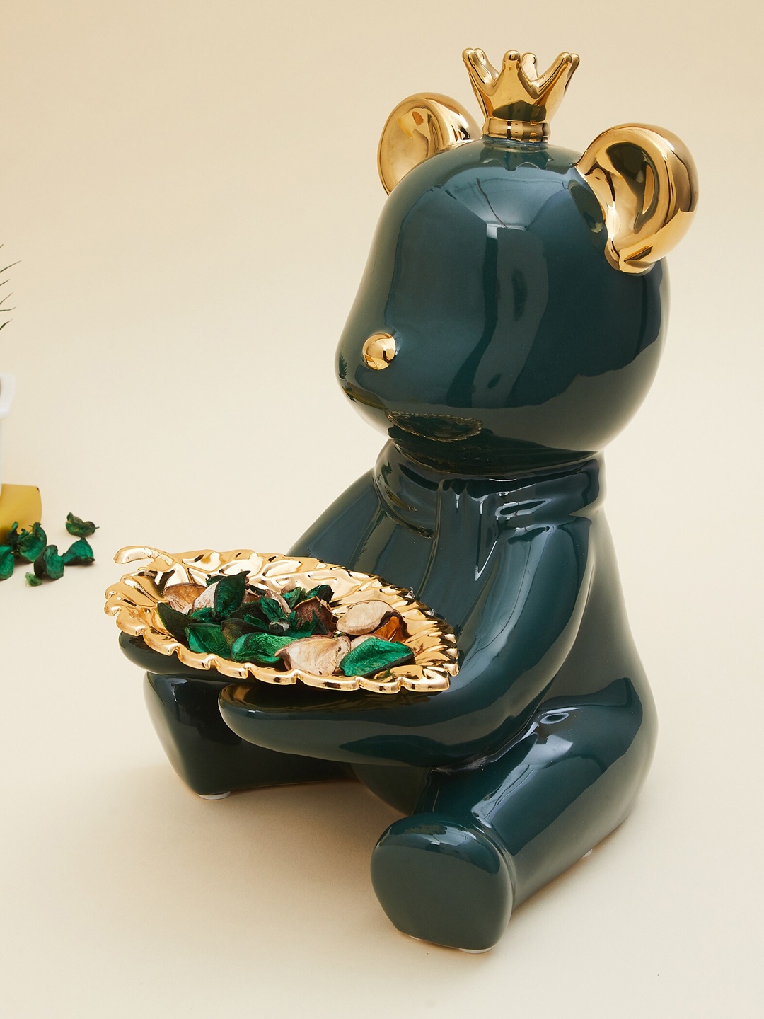 

Home Centre Souvenir Ceramic Bear Figurine, Gold