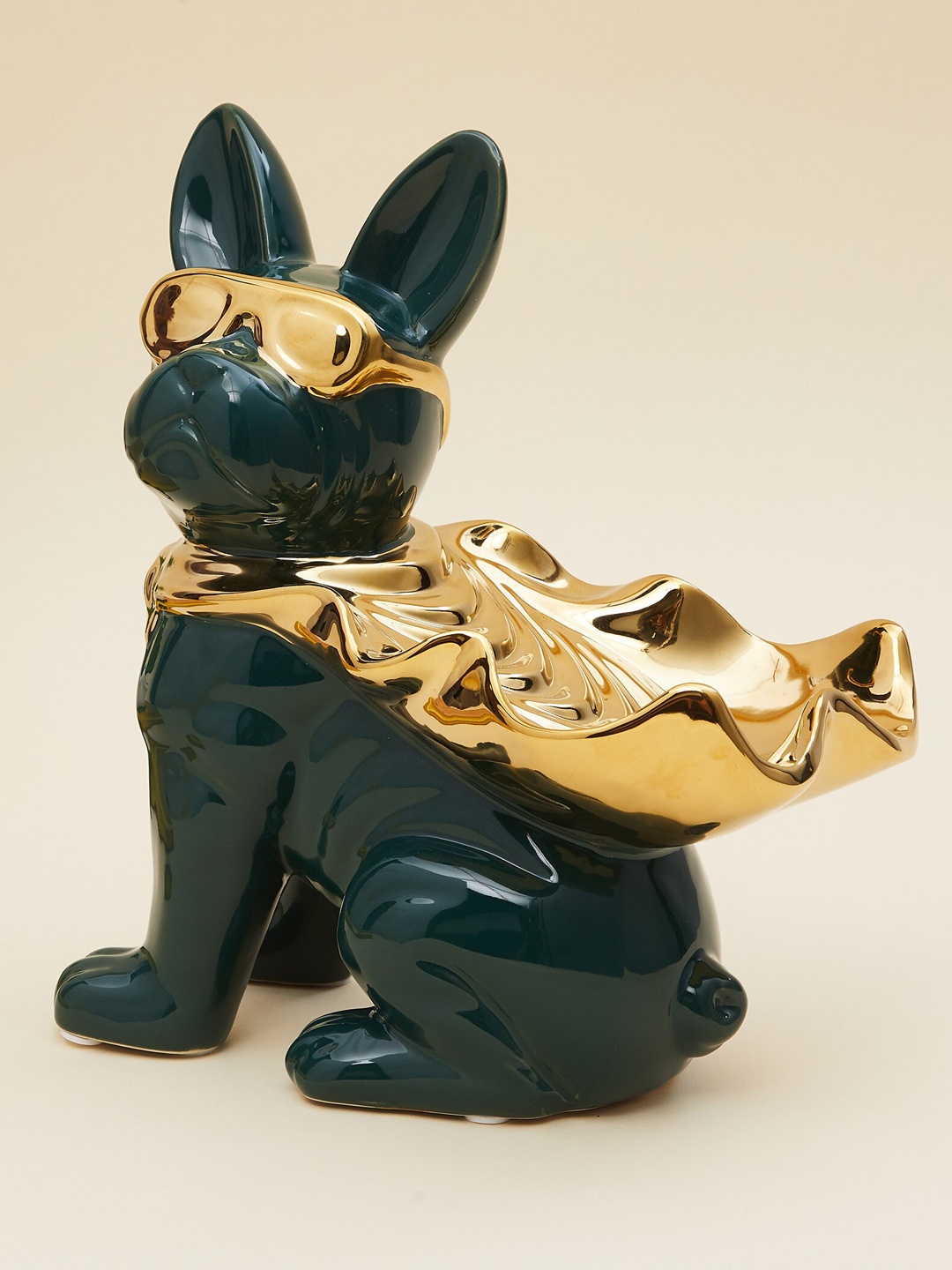 

Souvenir Ceramic Sitting Dog Figurine, Gold