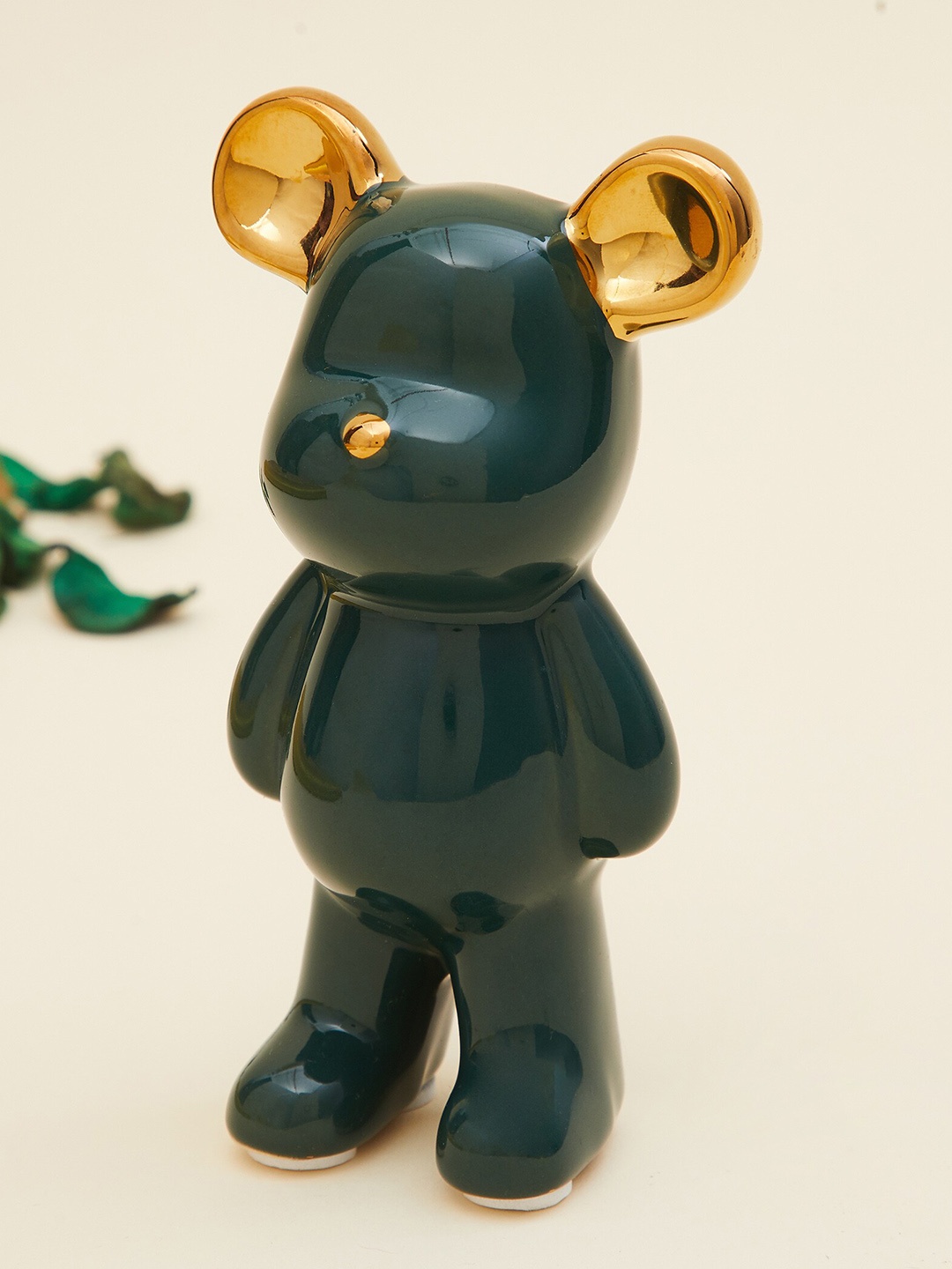 

Souvenir Ceramic Standing Bear Figurine, Gold