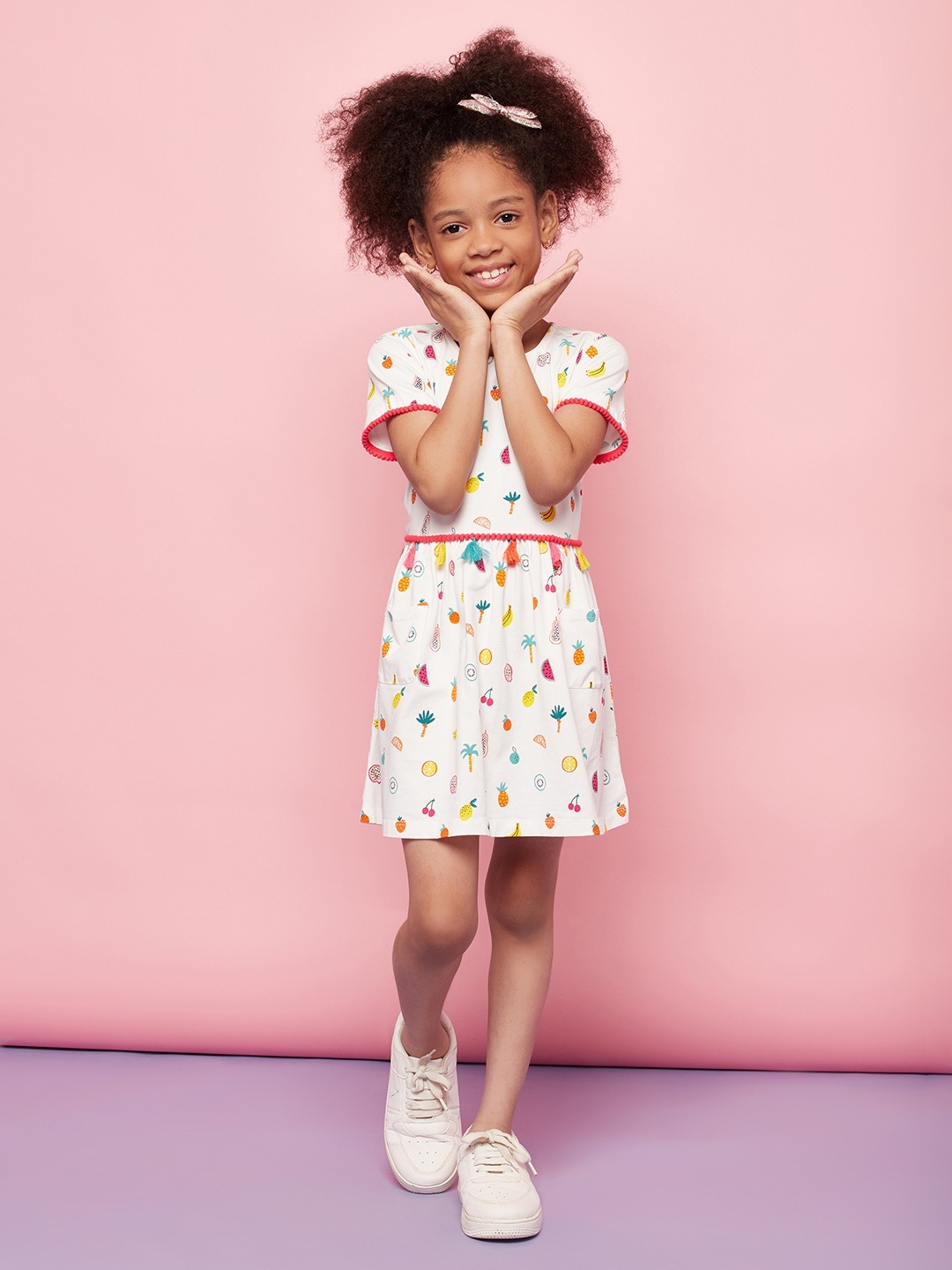 

SPUNKIES White Floral A-Line Mini Dress