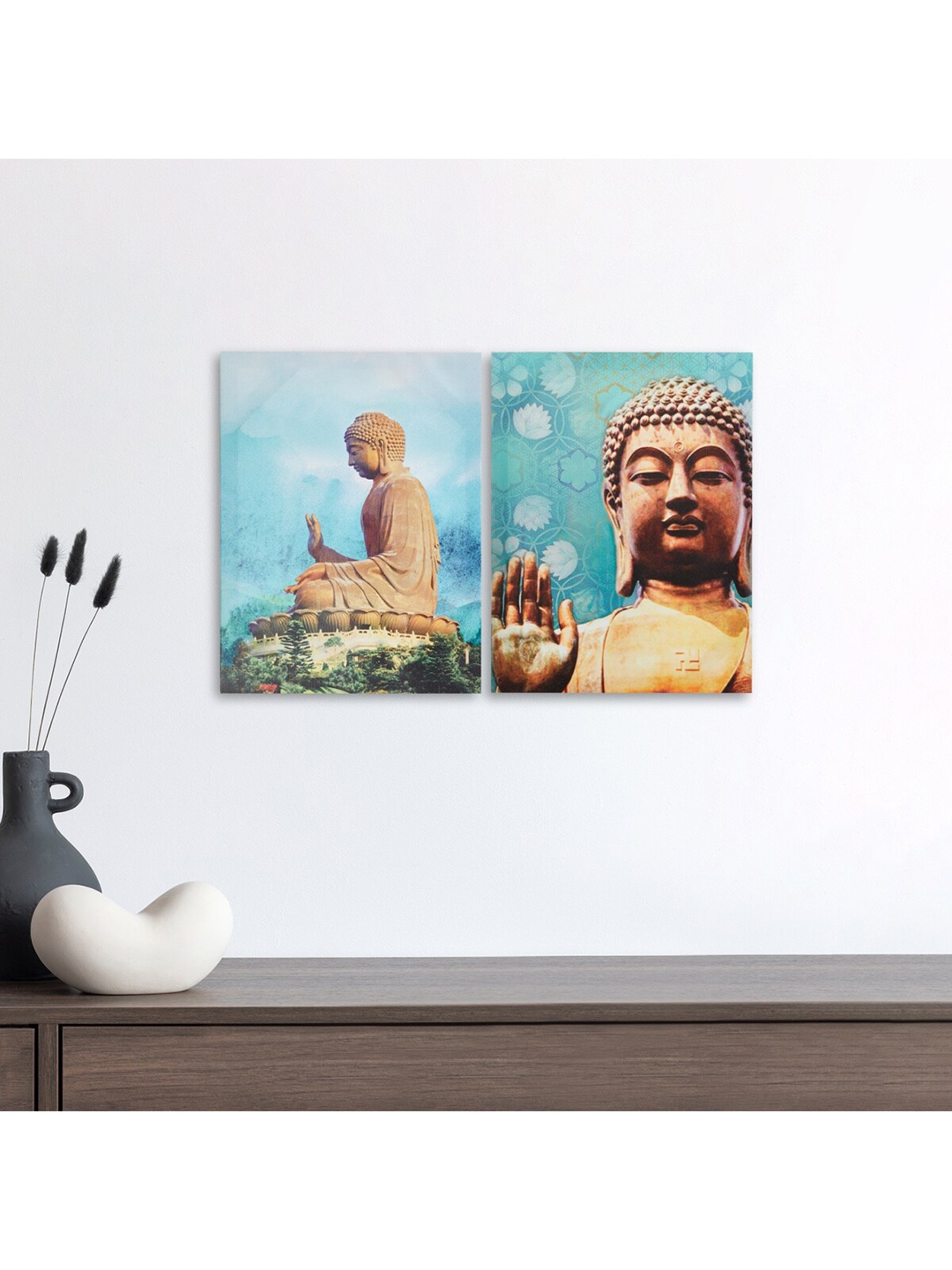

Home Centre Blue Printed Digital Canvas Picture Frame Wall Art