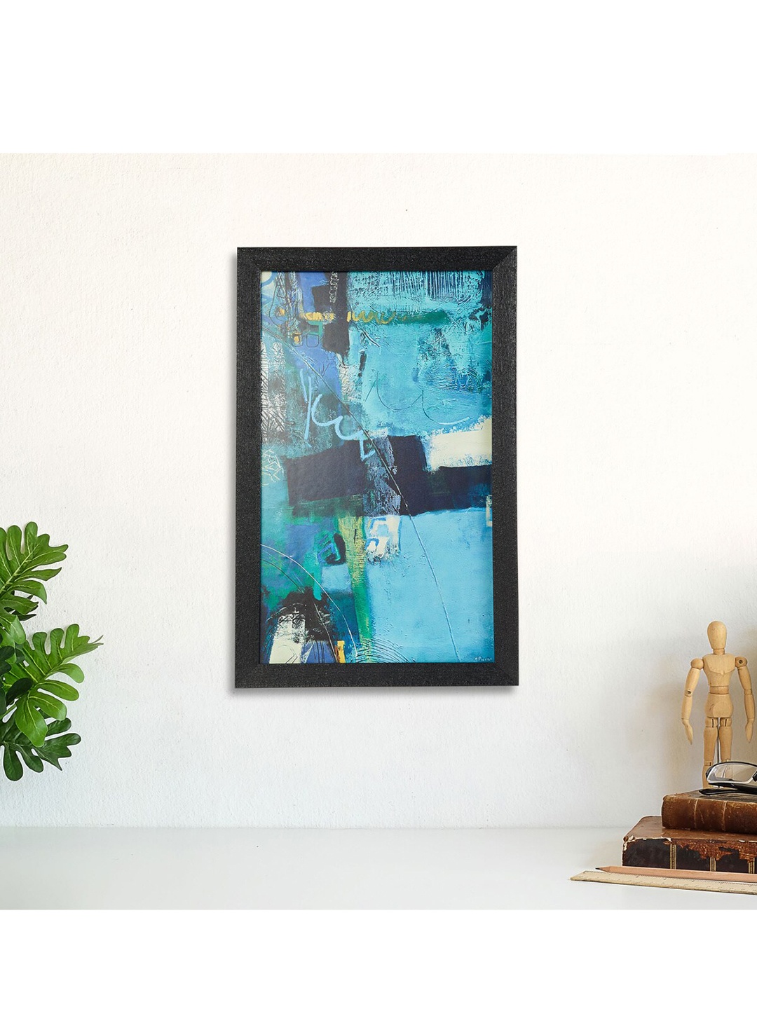 

Home Centre Blue Abstract Printed Engineered Wood Framed Wall Art