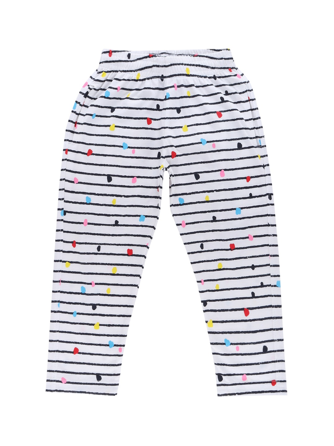 

DYCA Girls White & Black Striped Track Pants