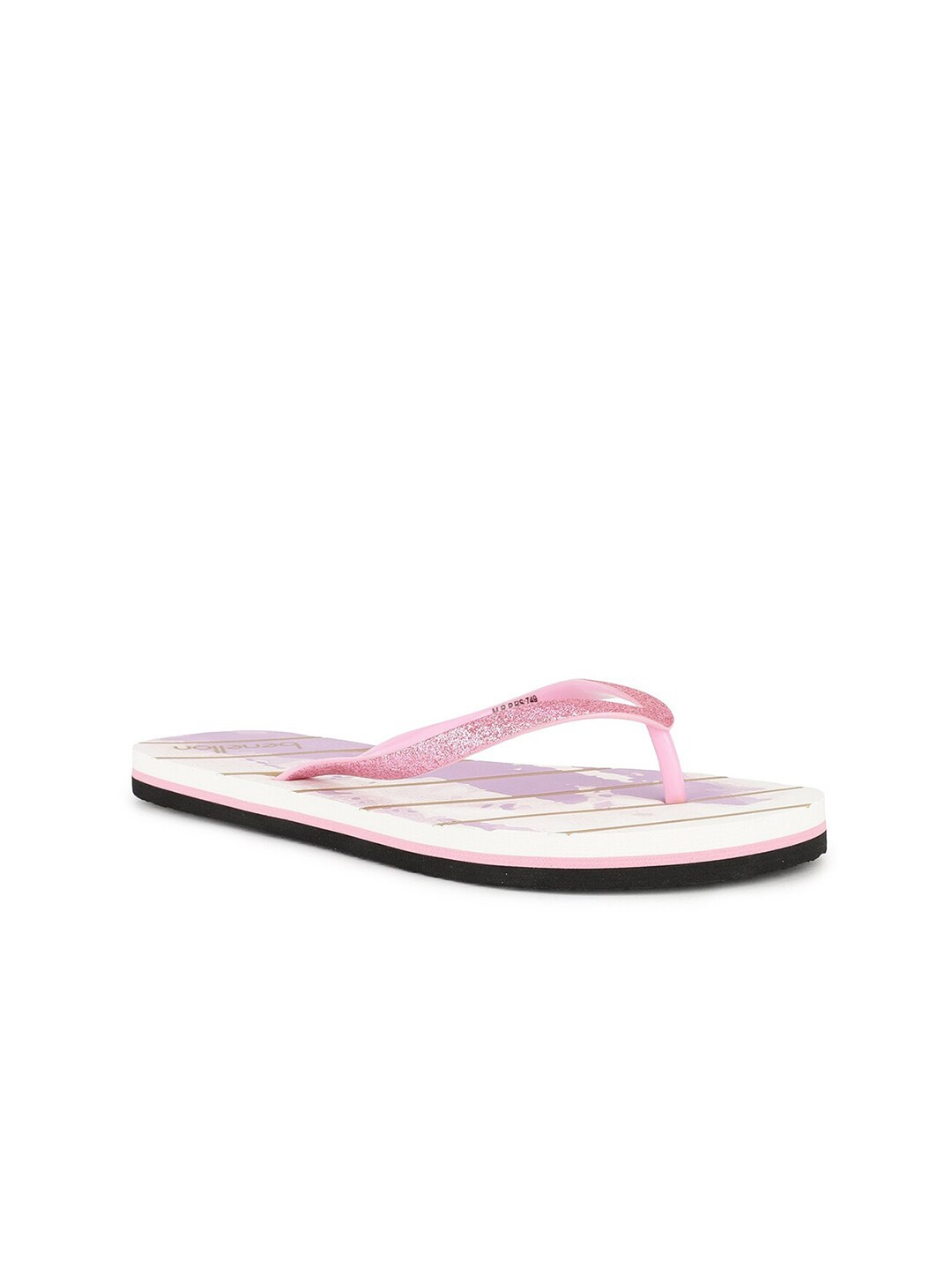 

United Colors of Benetton Women Purple Printed Rubber Thong Flip-Flops