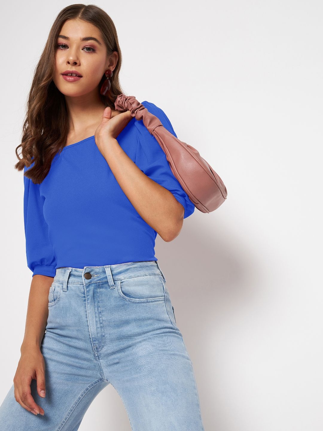 

Uptownie Lite Women Stretchable Round Neck Top, Blue