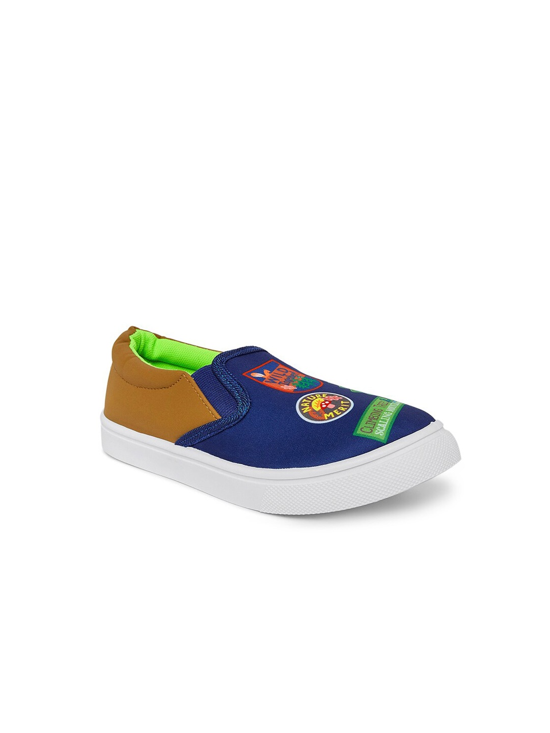 

Pantaloons Junior Boys Navy Blue Printed Slip-On Sneakers