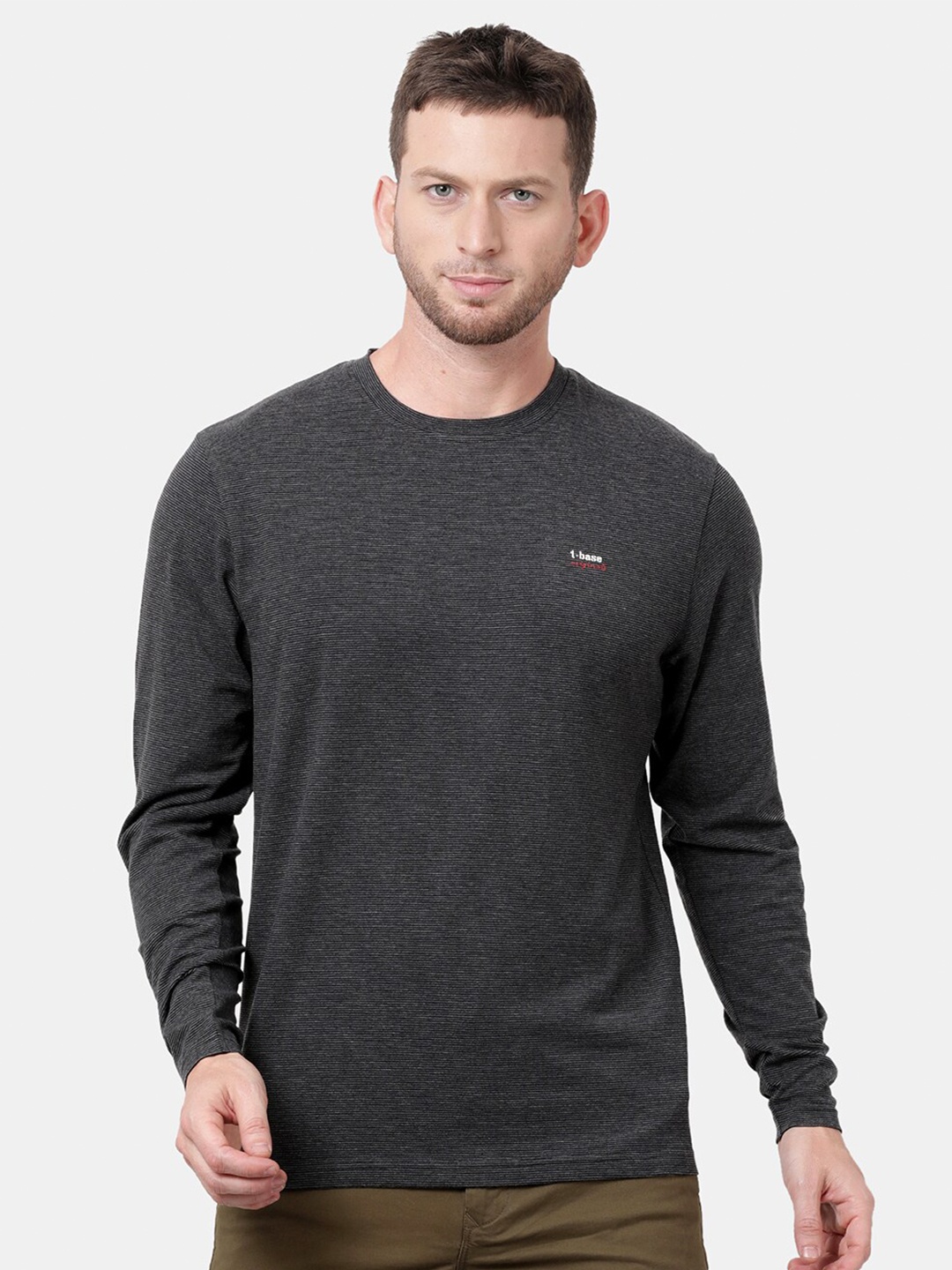 

t-base Men Grey Melange Lycra Jersey T-shirt