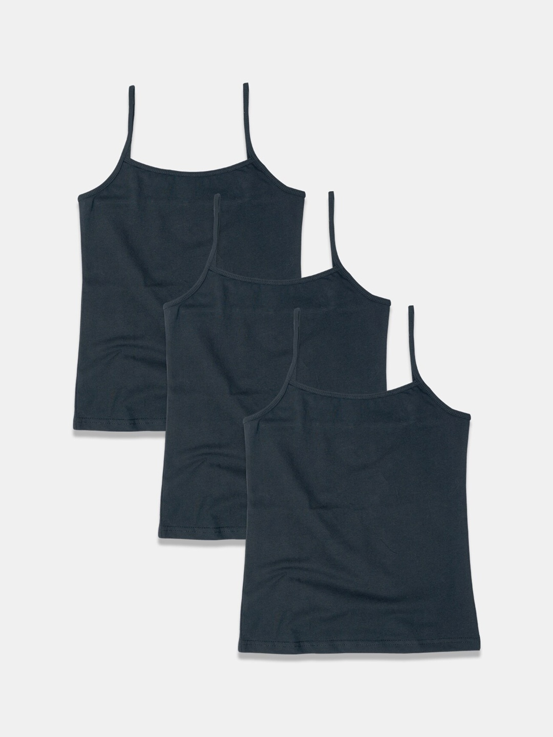 

Punkster Girls Pack Of 3 Black Solid Camisoles