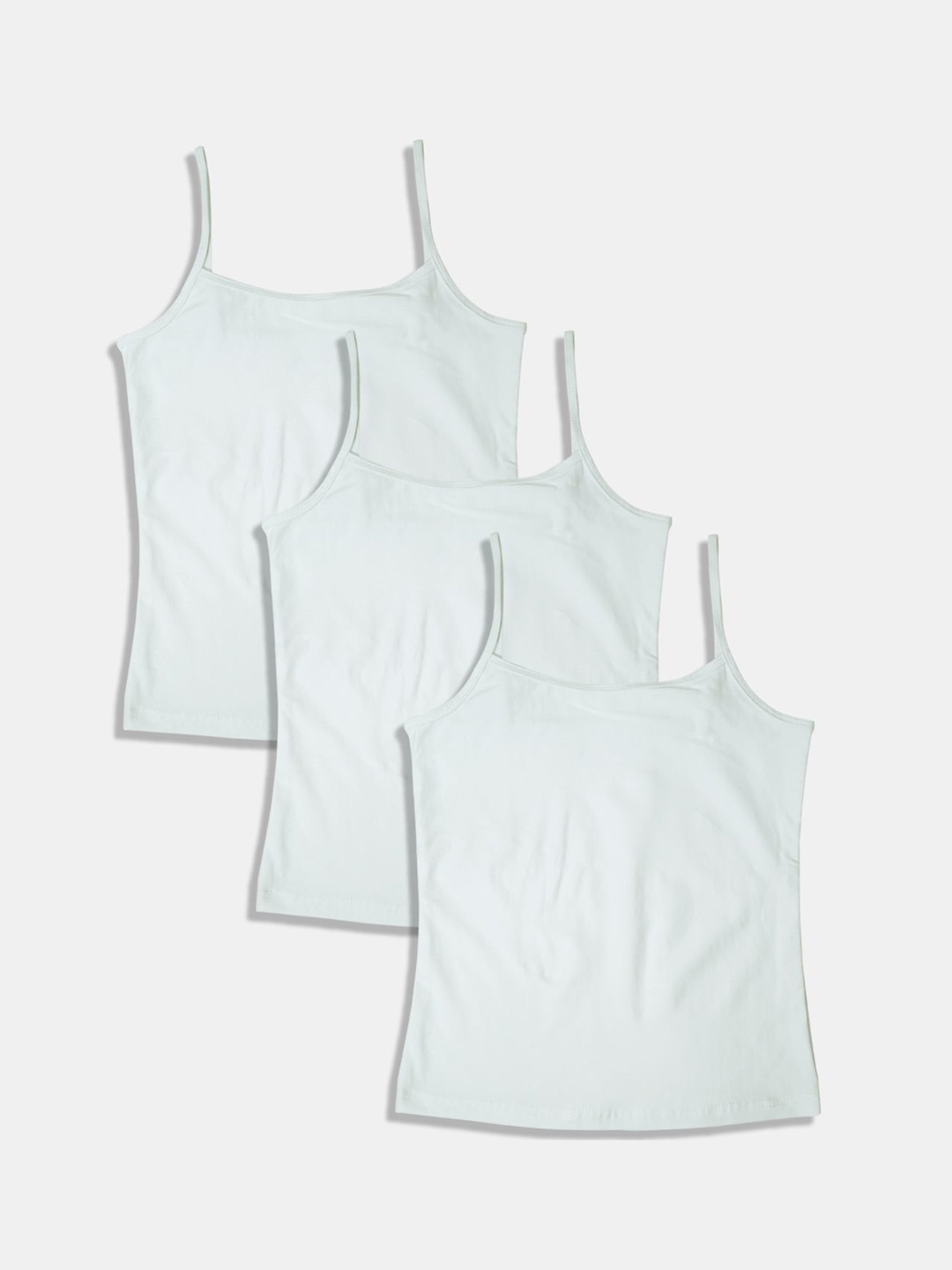 

Punkster Girls Pack Of 3 White Solid Camisoles