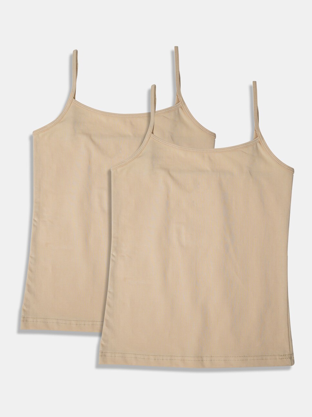 

Punkster Girls Pack Of 2 Nude Coloured Solid Camisoles