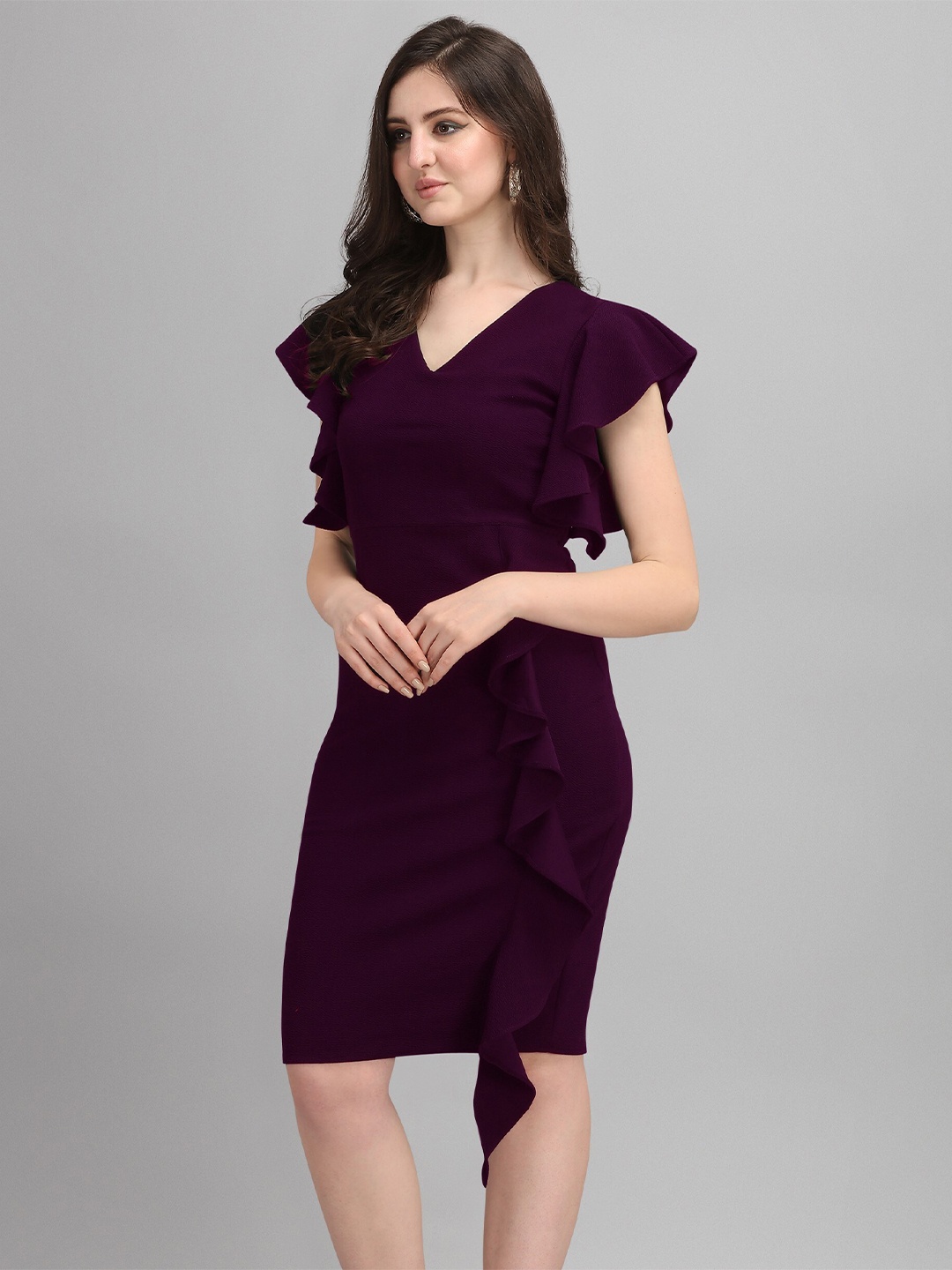 

SHEETAL Associates Women Purple Formal A-Line Dress