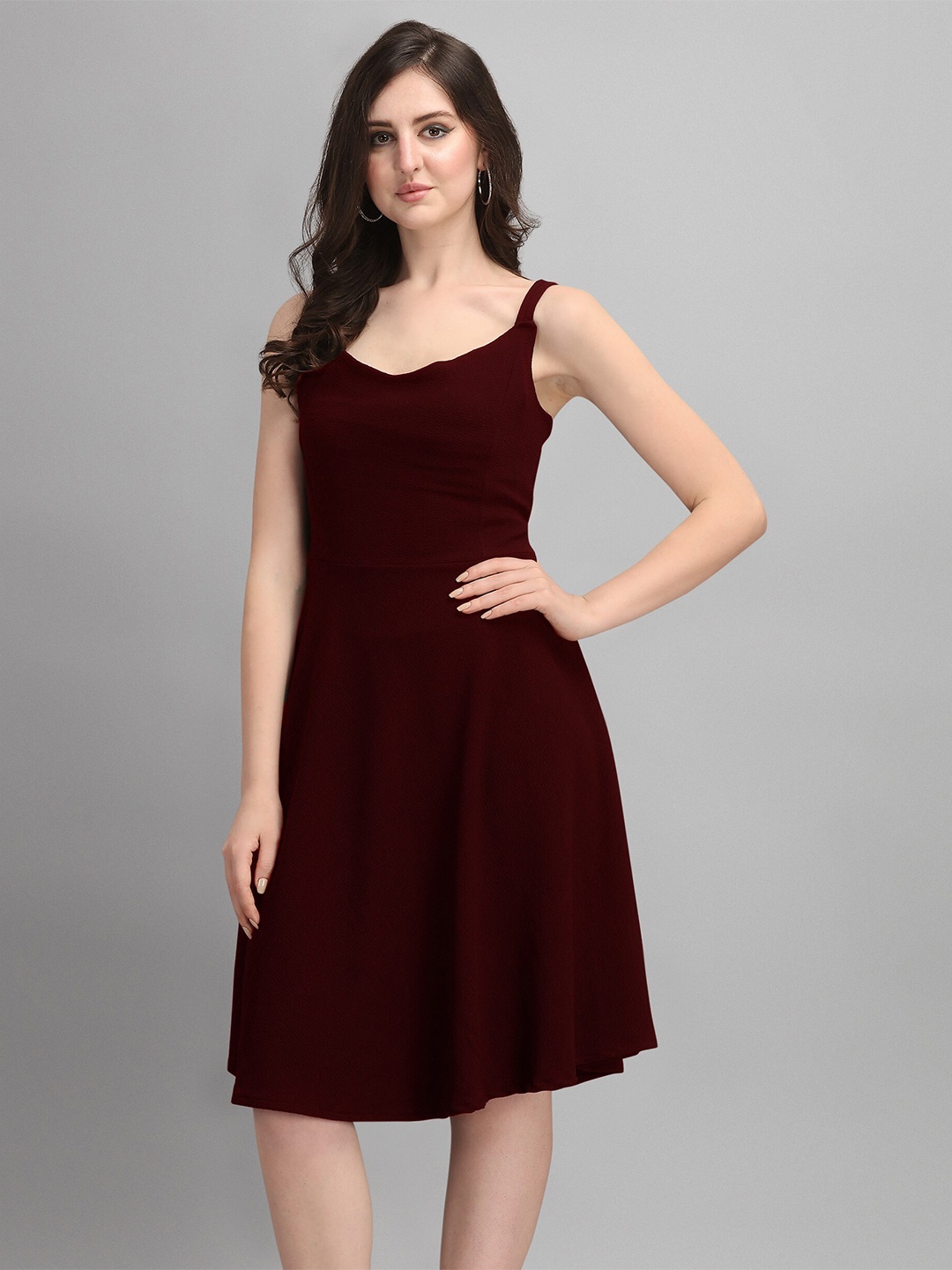 

SHEETAL Associates Maroon Styled Back Midi Dress