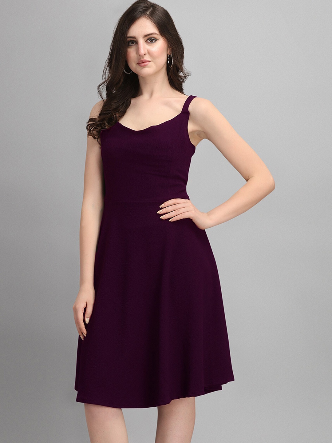 

SHEETAL Associates Women Purple Solid A-Line Dress