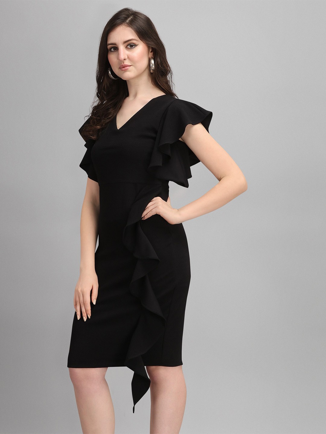 

SHEETAL Associates Women Black A-Line Dress