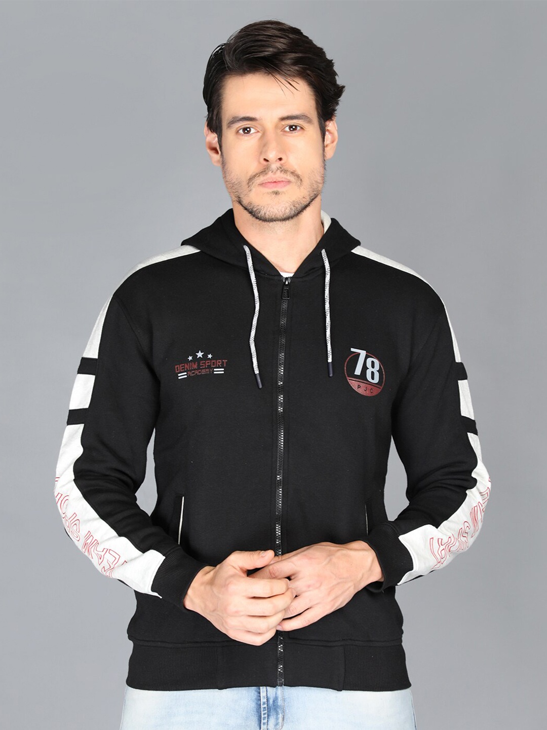 

PROTEX Men Black Hooded Sweatshirt