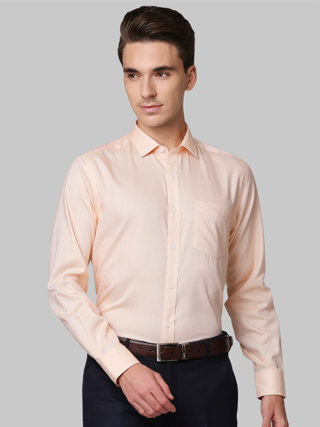 

Park Avenue Men Peach-Coloured Casual Shirt