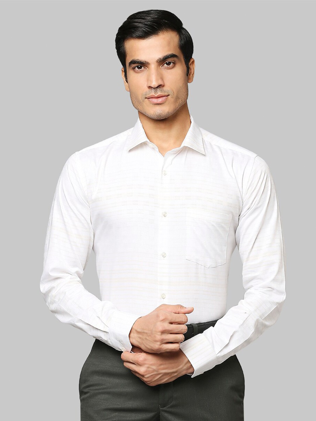 

Park Avenue Men Beige Slim Fit Pure Cotton Formal Shirt