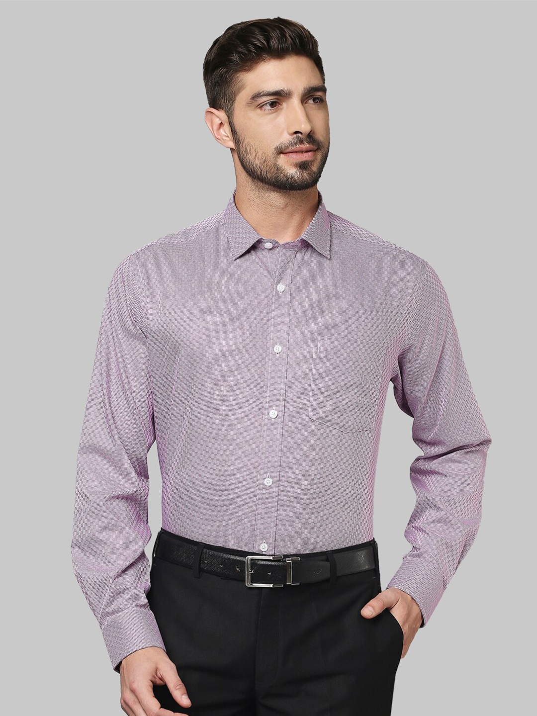 

Park Avenue Men Mauve Micro Checked Formal Shirt
