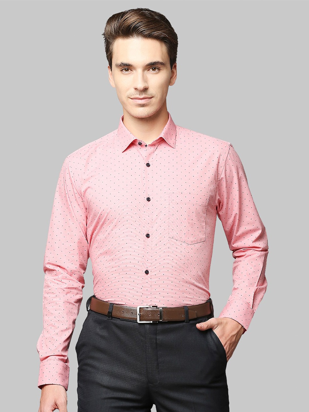 

Park Avenue Men Red Slim Fit Printed Casual Shirt