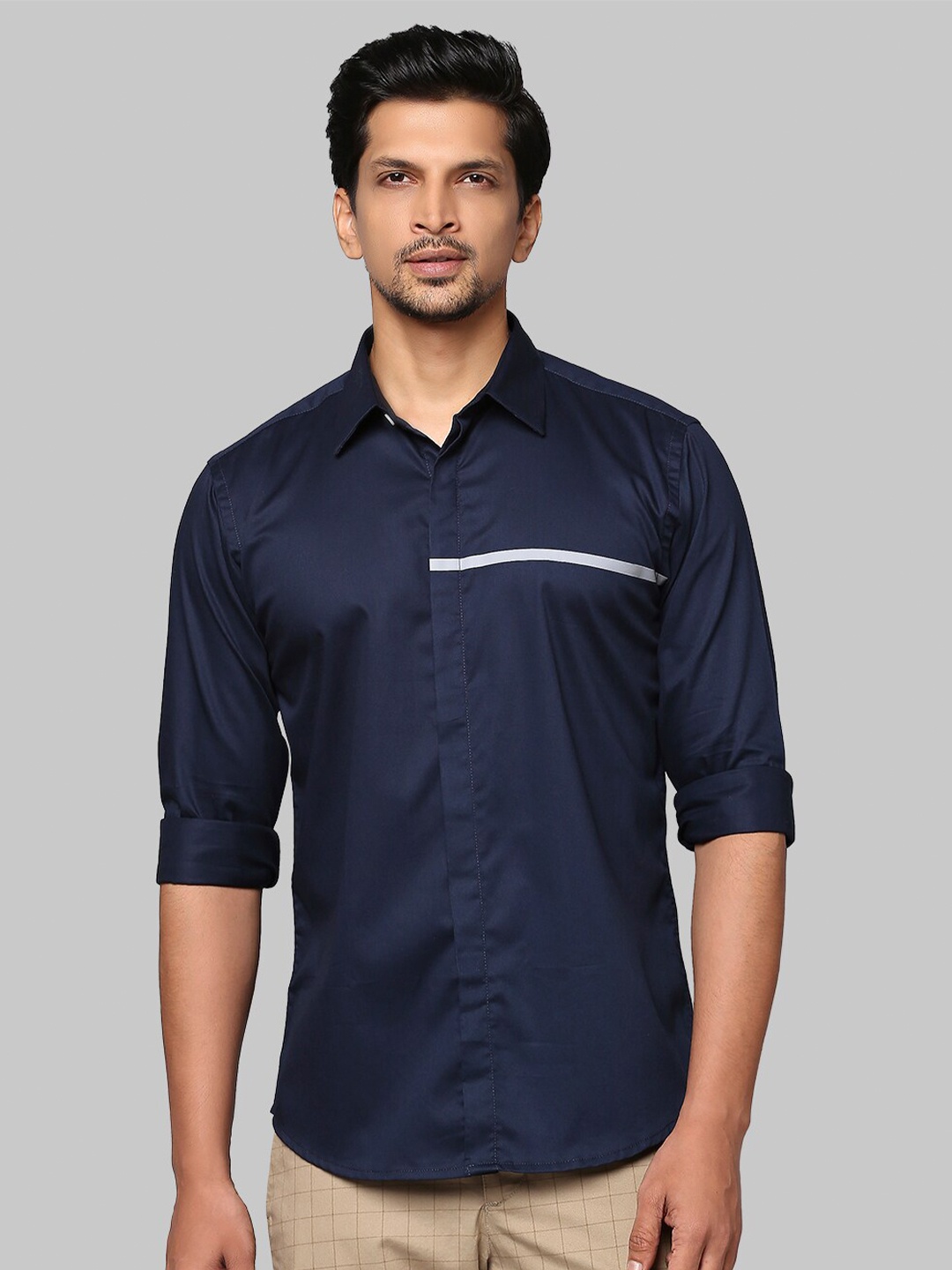 

Park Avenue Men Blue Slim Fit Casual Shirt