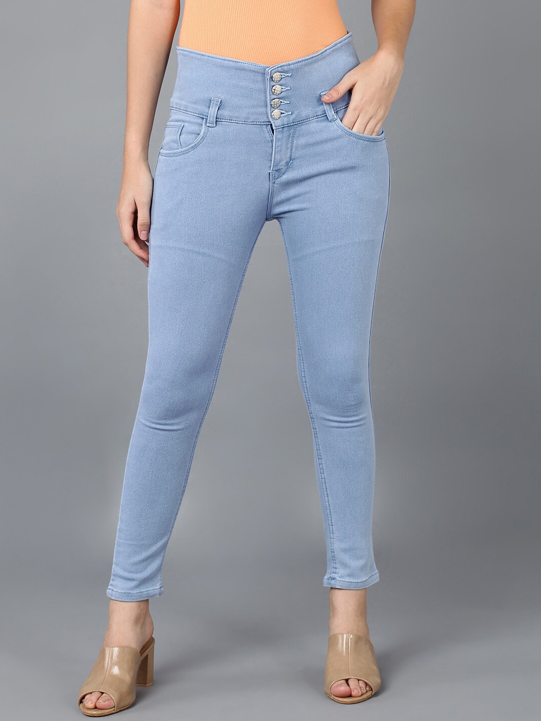 

F2M Women Blue Slim Fit High-Rise Stretchable Jeans